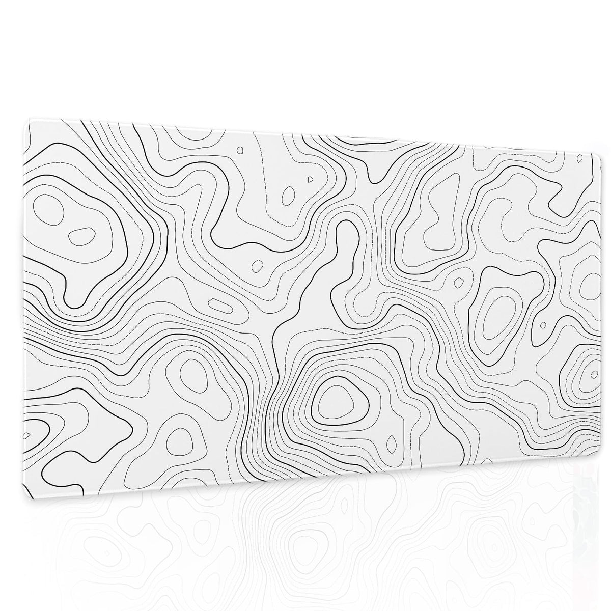 Topographic Map Mouse Pad Large White Lines Contour Geographic Extended Desk Mat 60x35 CM Non-Slip