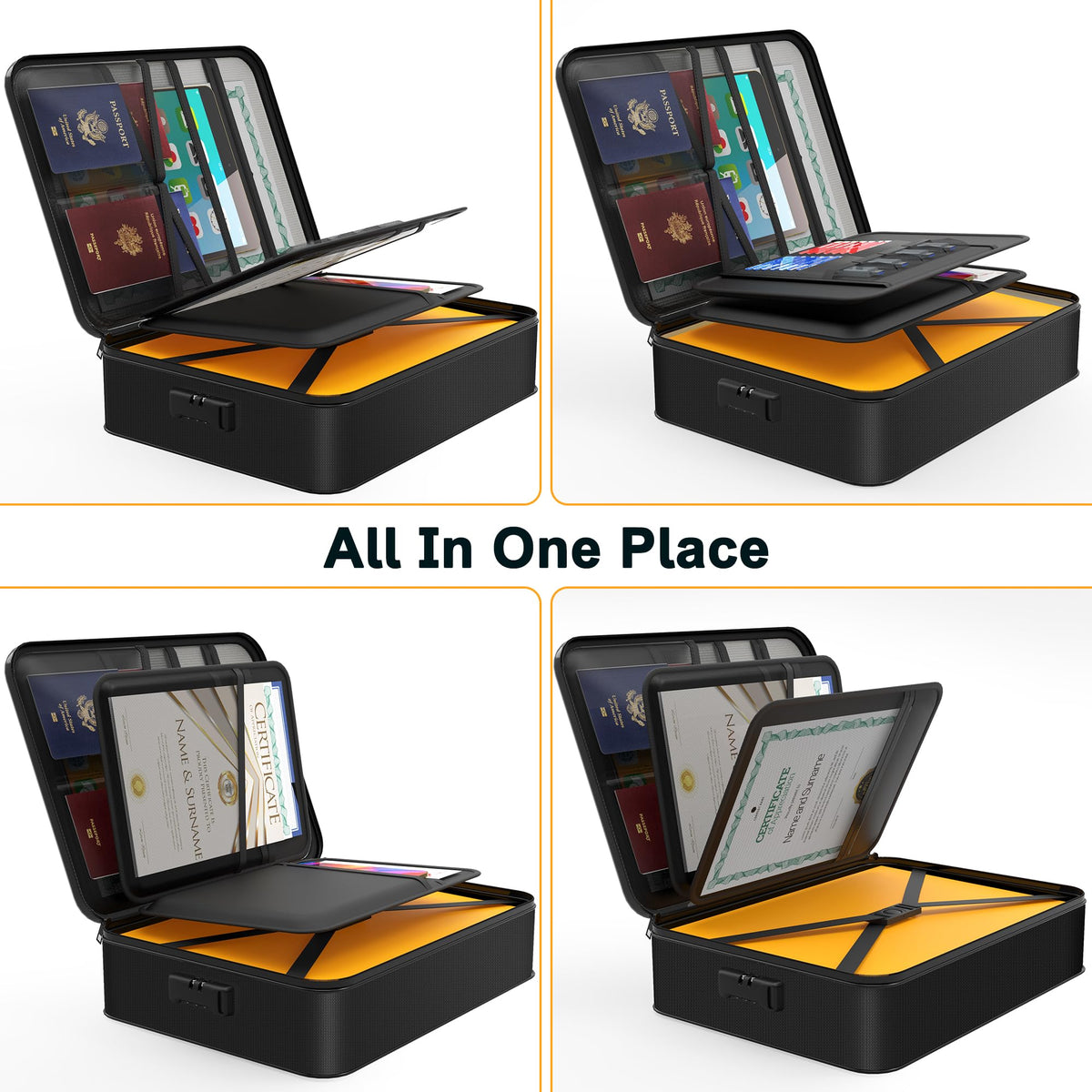 Noiposi Document Organizer with 5200℉ Heat Insulated, 16.1"x11.4"x4.3" Waterproof and Fireproof