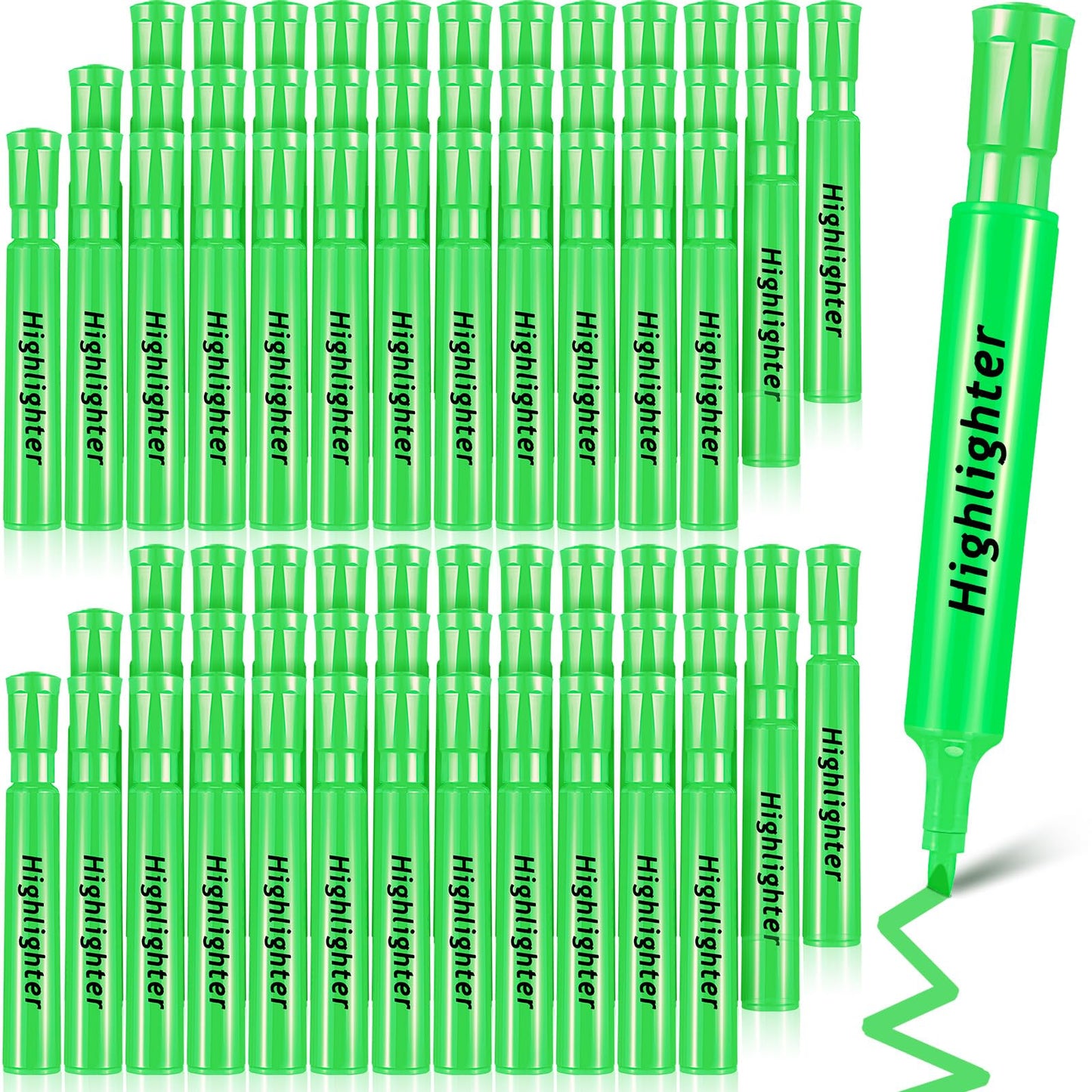 Qilery 72 Pack Tank Highlighters Bulk, Chisel Tip Markers,Green