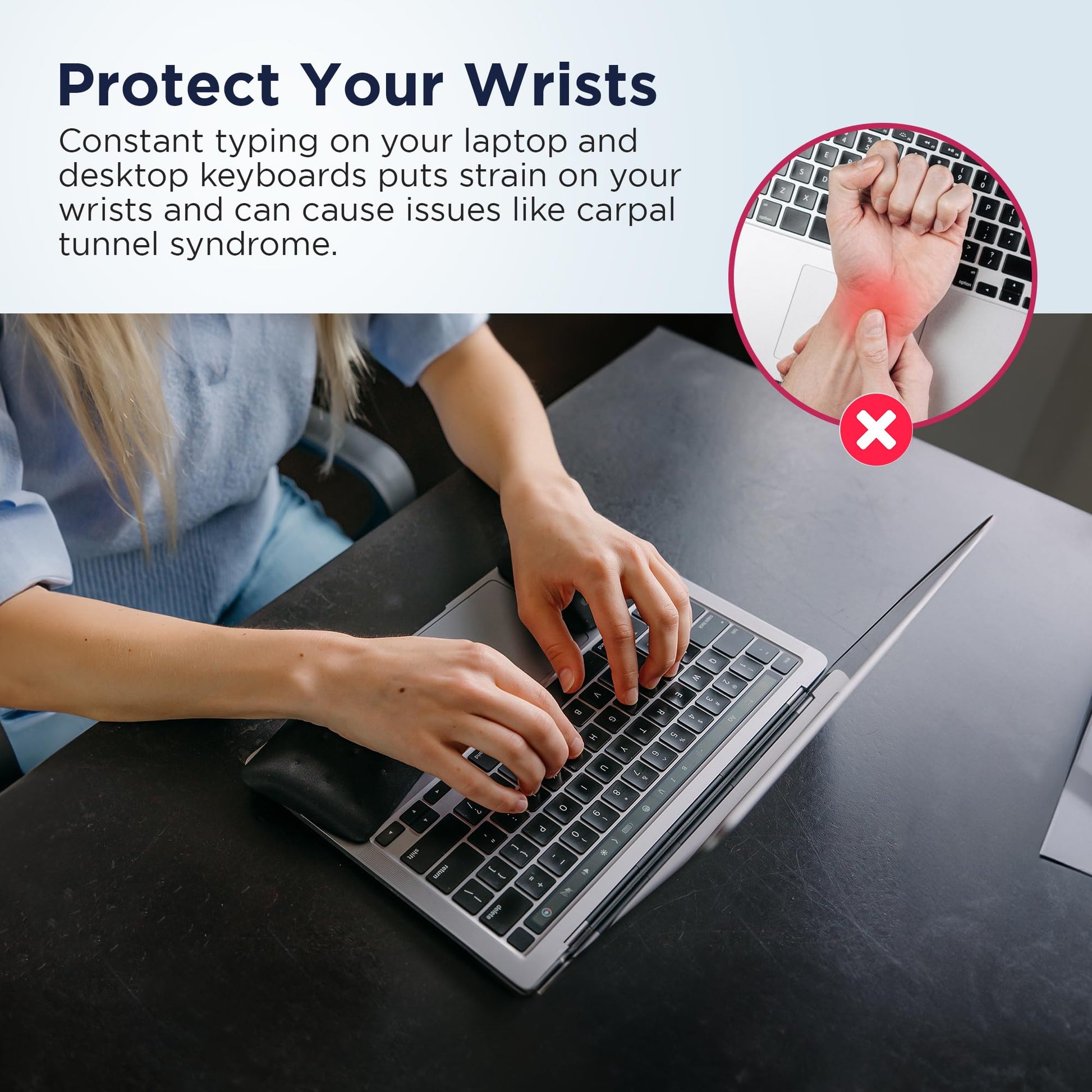WavePads by PostureUp– Original Two Pack Adjustable Wrist Rests for Laptop Keyboard Ergonomic