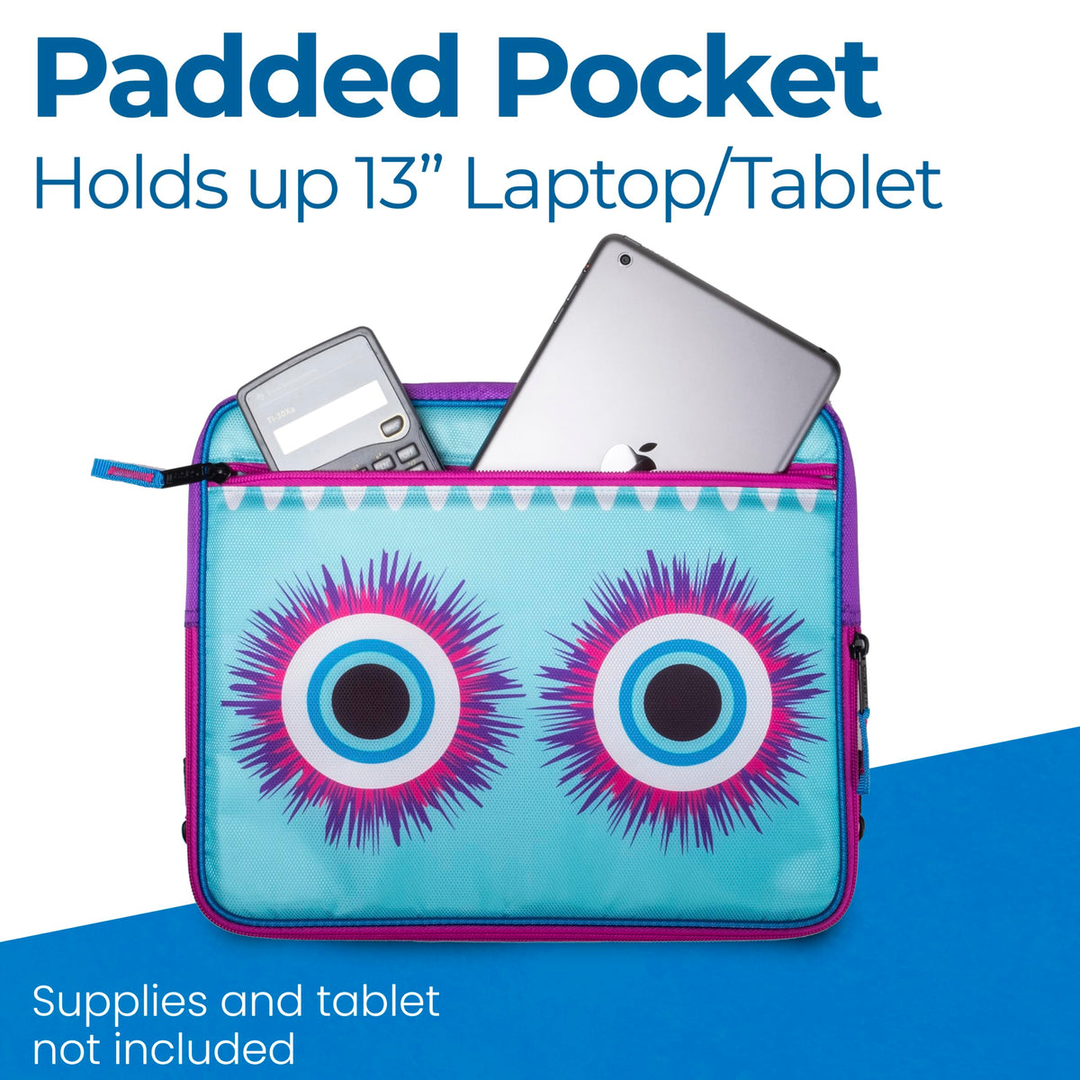 The Universal Zipper Binder - 2" O-Rings - Padded Pocket Holds up to 13 Inch Laptop/Tablet