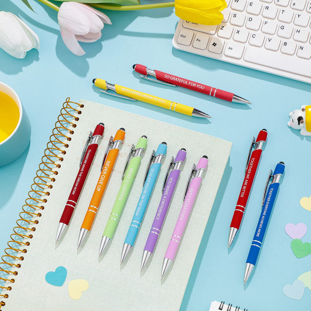 Eersida 40 Pieces Inspirational Pens for Coworkers Motivational Gift Adult Uplifting Encouraging
