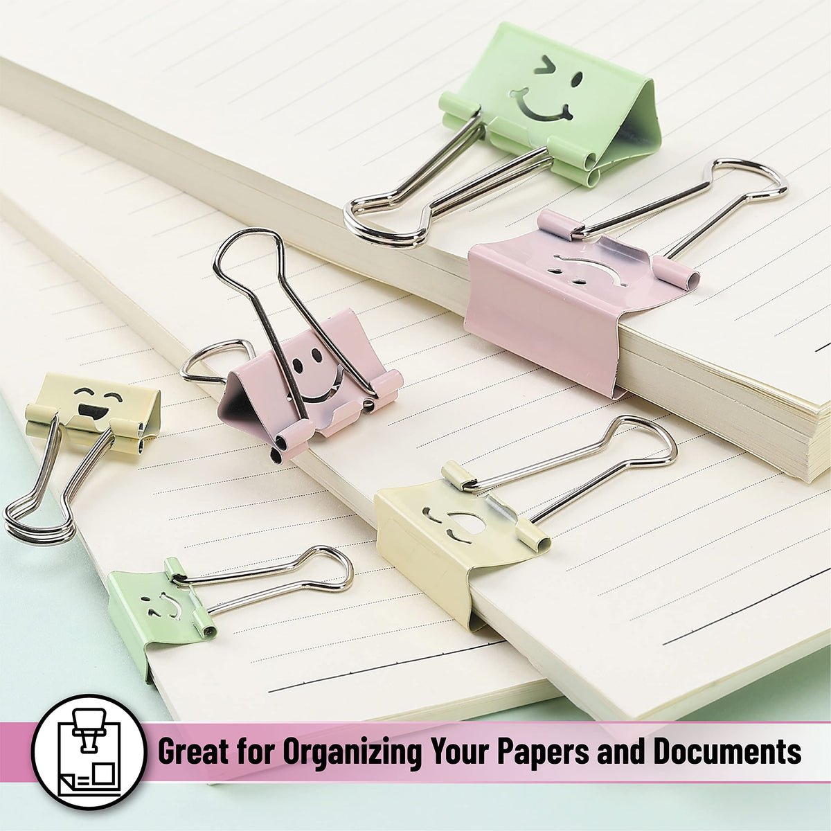 Mr. Pen- Cute Binder Clips, 80 pcs, Assorted Sizes