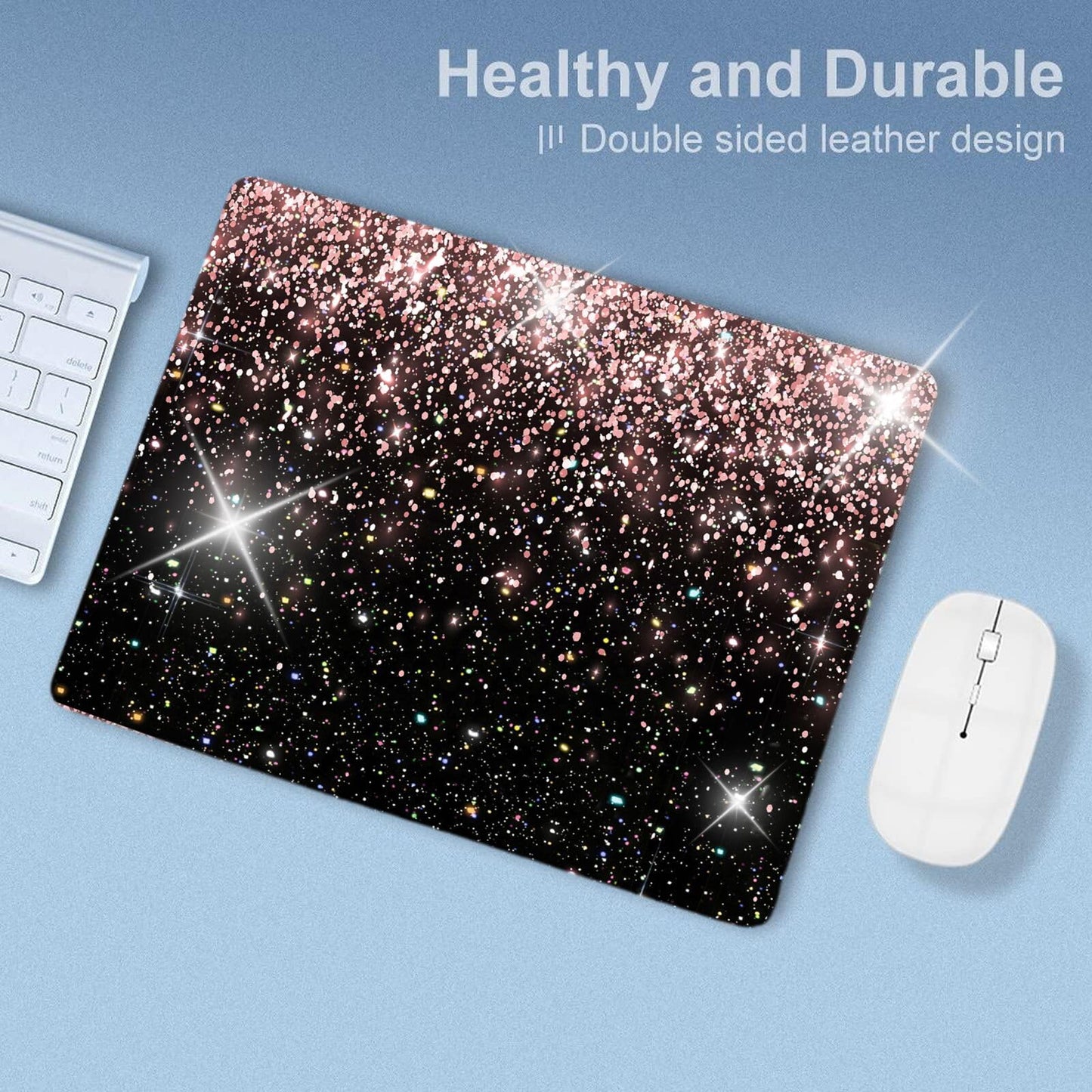 Black Mousepad Bling Diamond Glitter Sparkle Rose Gold Mouse pad Black Mouse Pad, Bling Desk
