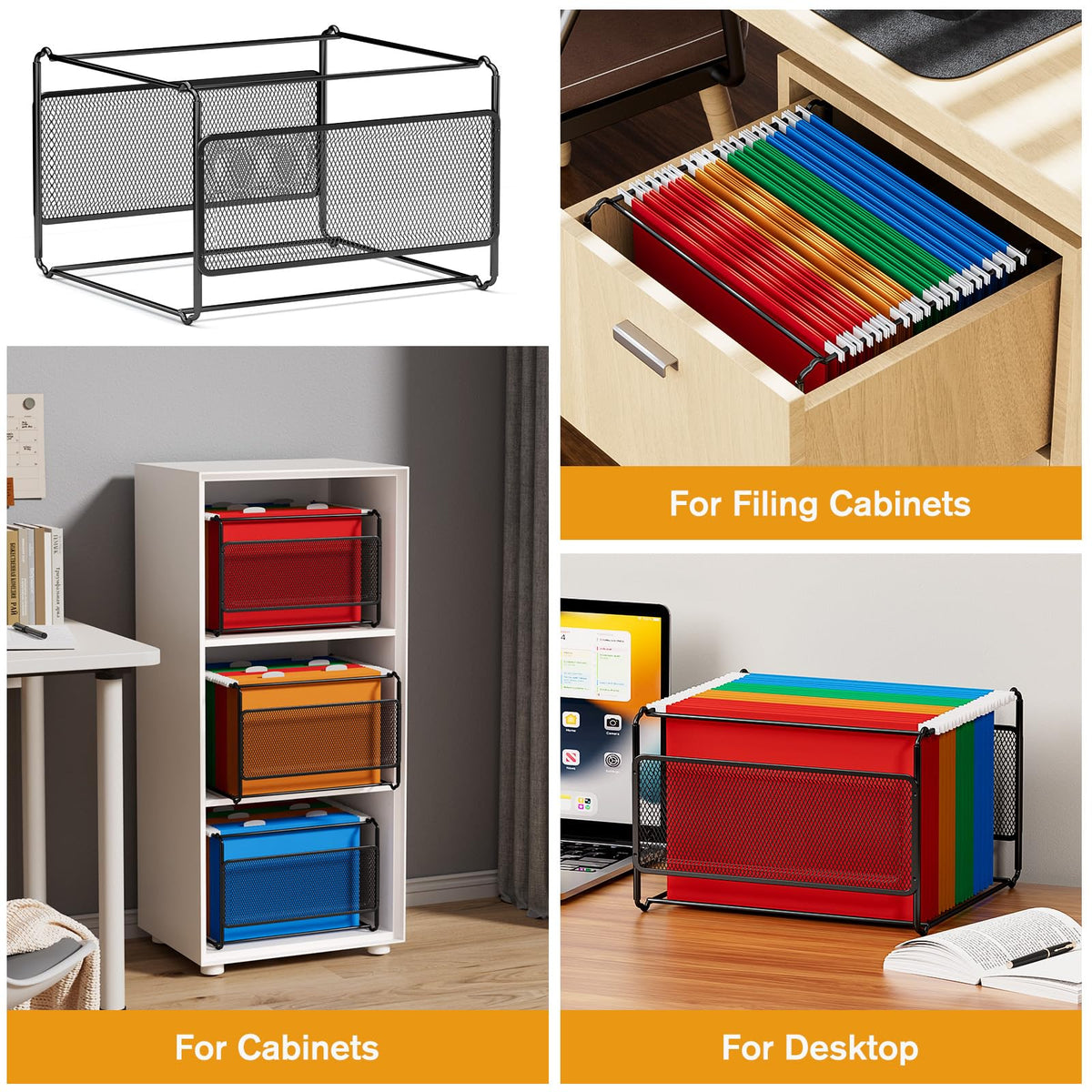 MaxGear Hanging File Organizer Box, Letter Size File Folder Organizer Desk