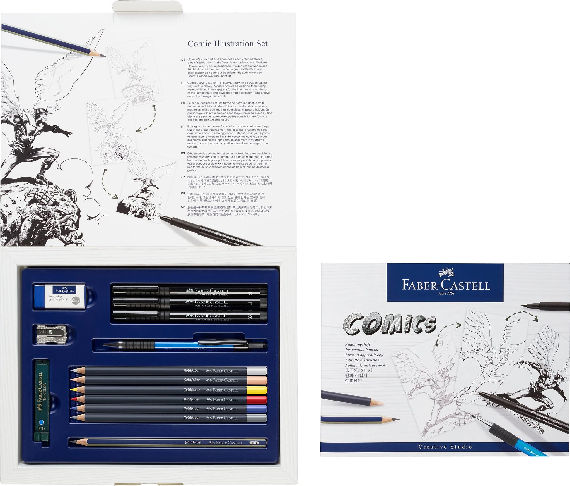 Faber-Castell Comic Illustration Set - The Famazings Superhero Comic Book Drawing Kit - Draw with