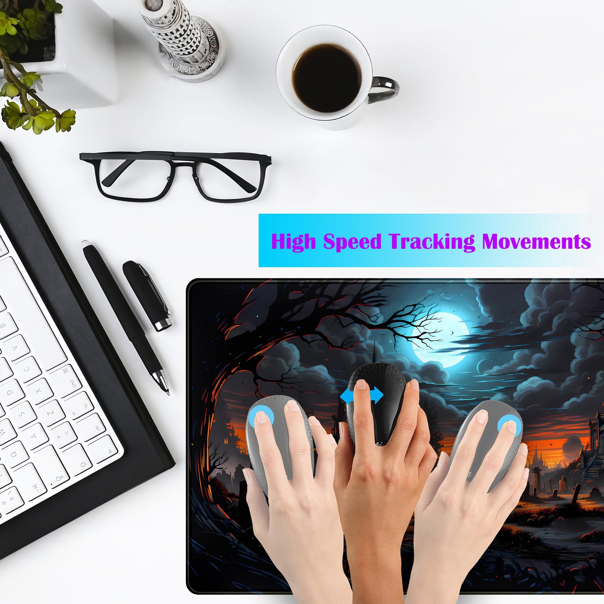 Dark Fantasy Castle Desk Pad Extended Gaming Mouse Pad, XXL Large Computer Laptop Keyboard Wireless