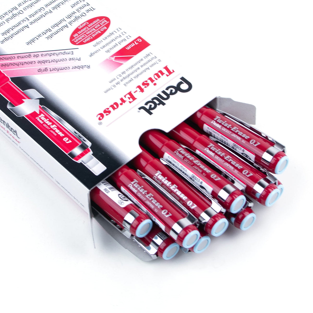 Pentel Twist-Erase III Mechanical Pencil (0.7mm), Red Barrel