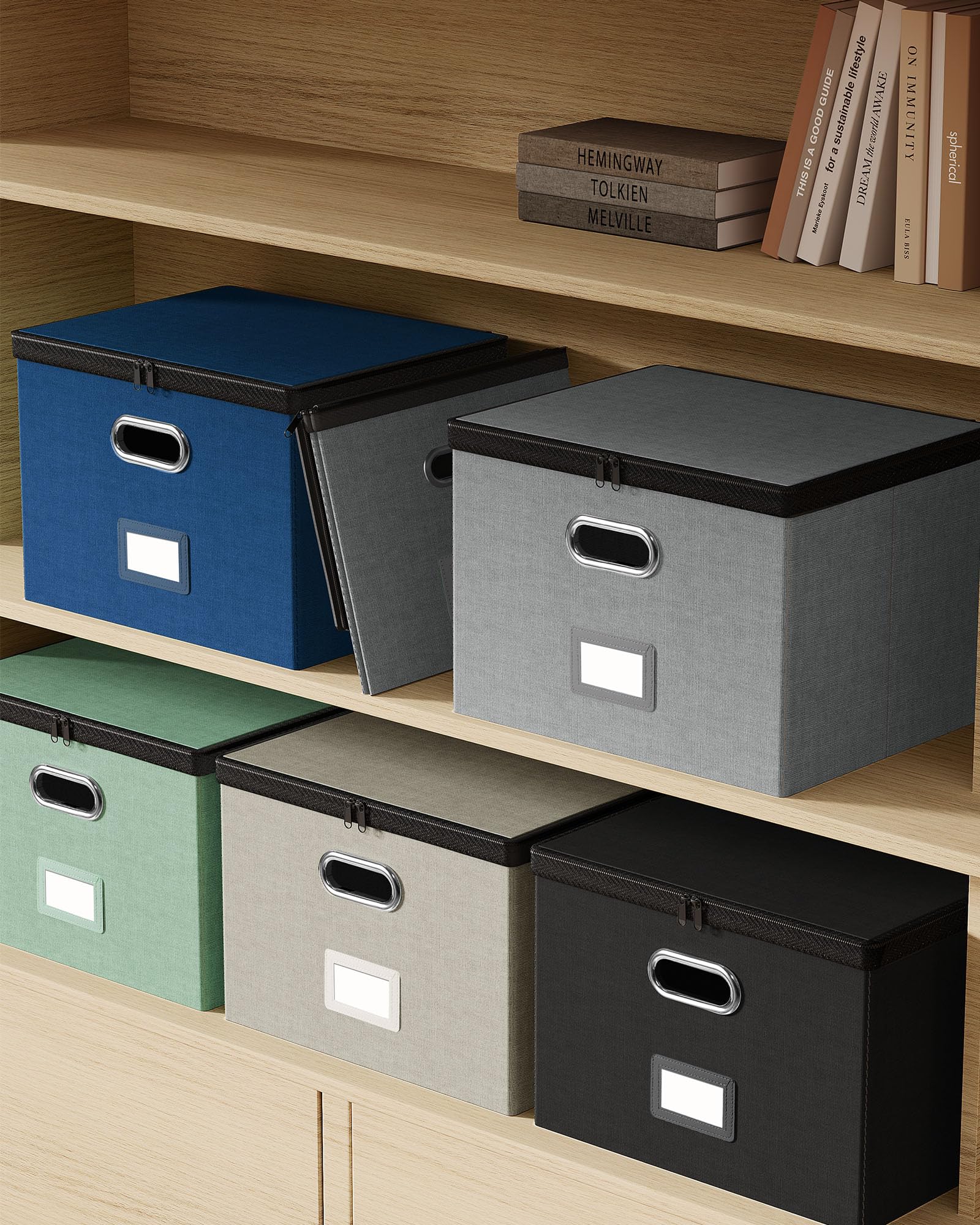 Oterri File Box Large 2-Pack Hanging Organizer for Letter/Legal-Size Folder