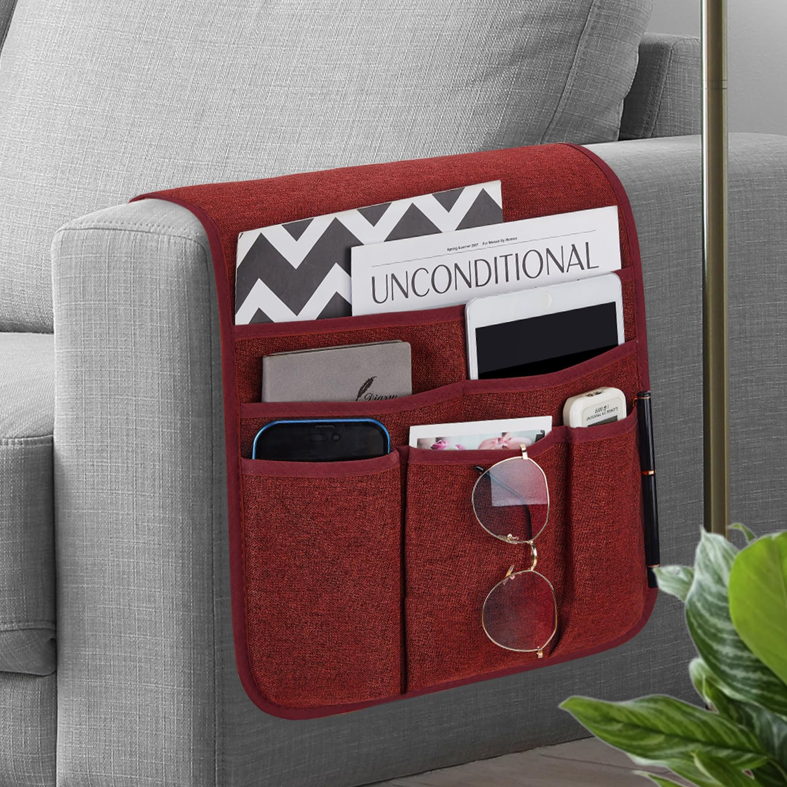 Teniux Remote Control Holder GRS Certified Armchair Caddy for Recliner Couch, Recycled Material