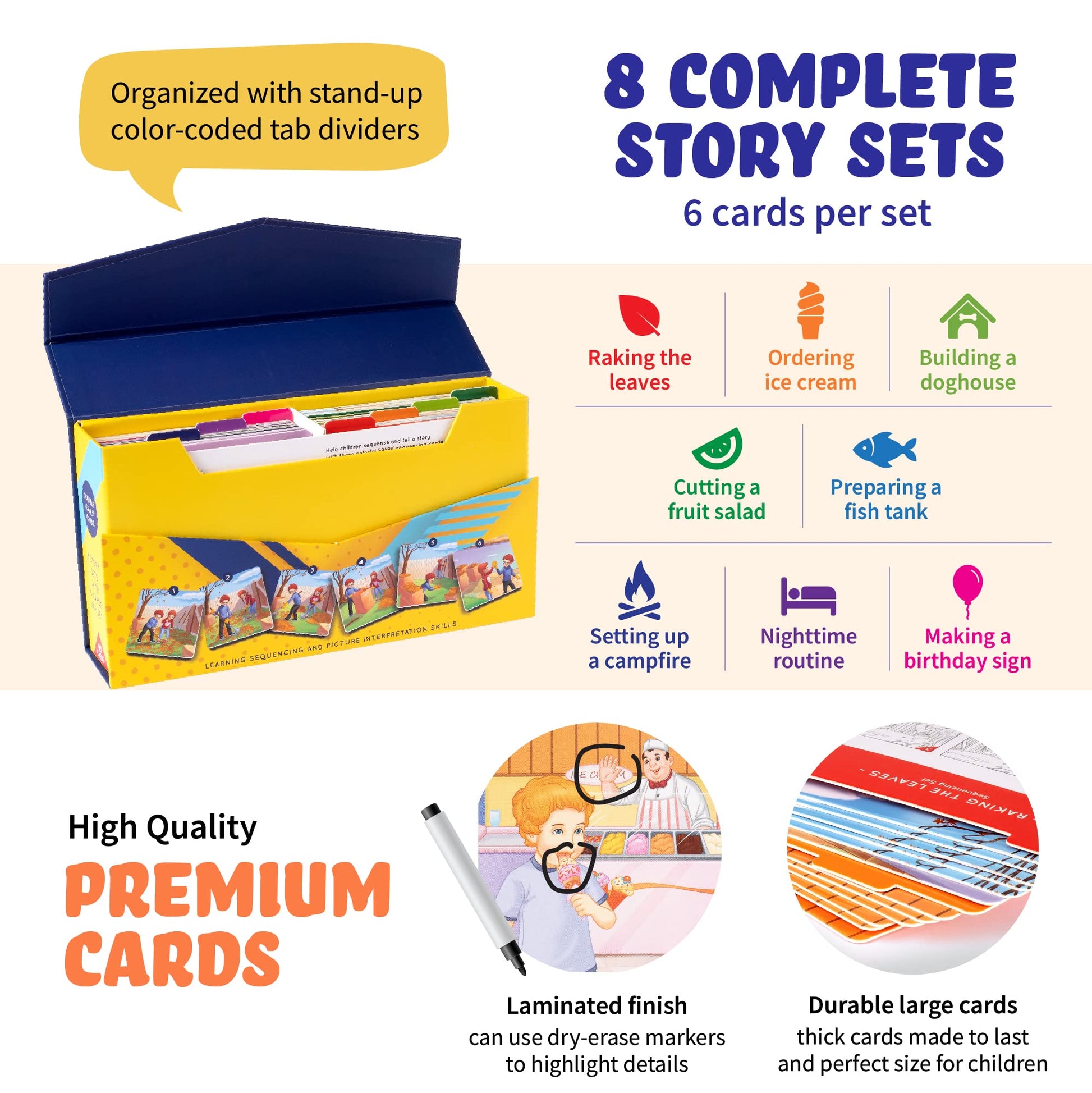 Sequence for Kids Cards, Speech Therapy Materials, Homeschool SEL, Autism, Tell A Story Picture