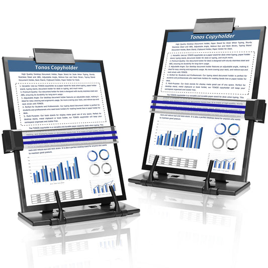 TONOS Paper Stand Document Holder - 2PC Quality Document Holder for Desk, Paper Stand for Desk When