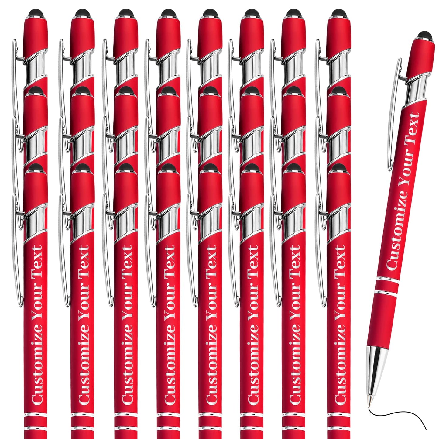 Fadace Up to 500 Pcs Personalized Pens Bulk Custom Customized Pen with Stylus Free Engraving