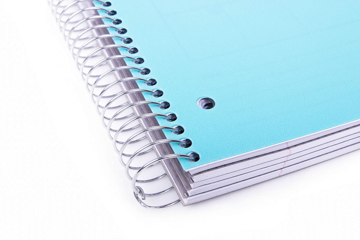 Mintra Office Durable Spiral Notebooks, 5 Subject (Teal, Wide Ruled 1pk)