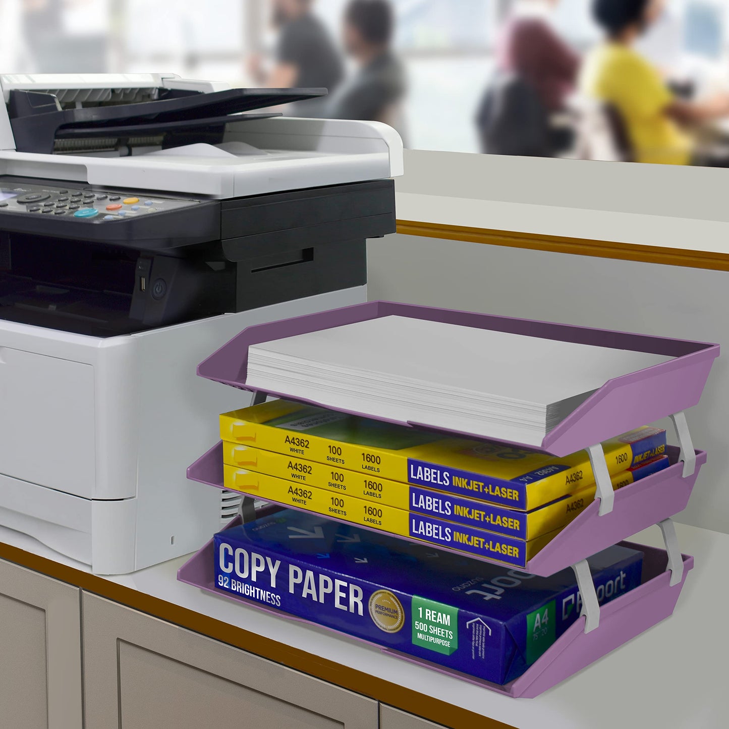Acrimet Facility 3 Tier Letter Tray, Side Load, Letter Size/A4, Desktop File Organizer, Plastic