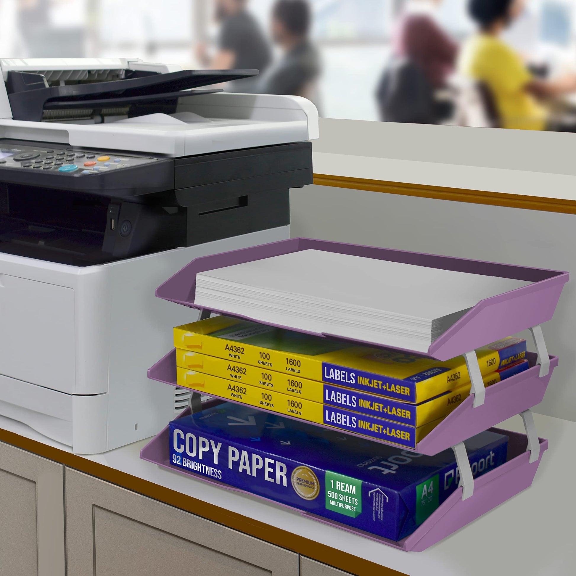 Acrimet Facility 3 Tier Letter Tray, Side Load, Letter Size/A4, Desktop File Organizer, Plastic