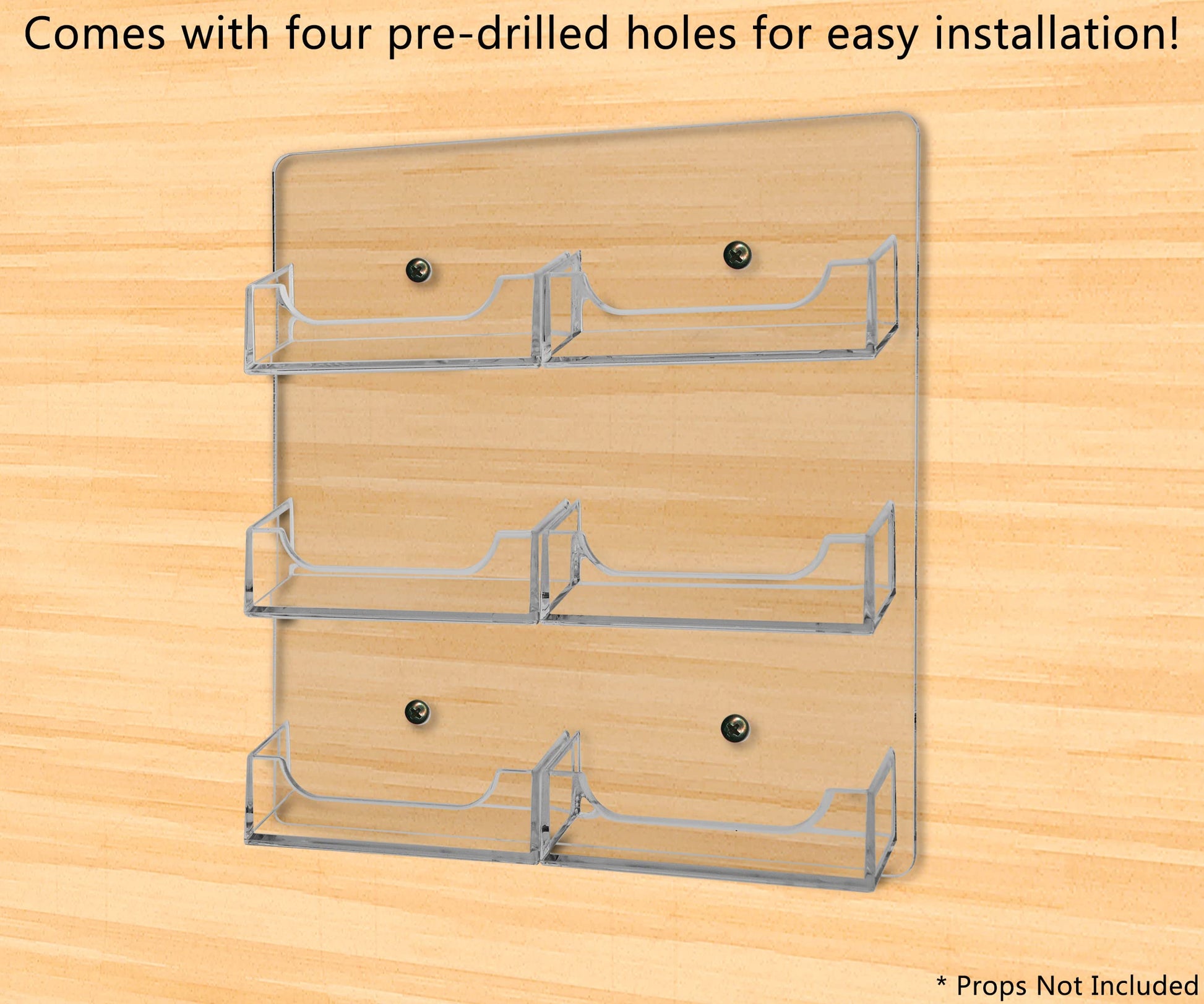 Marketing Holders Wall Business Card Holder with Hanging Hardware for 3.5" x 2" Horizontal Gift or