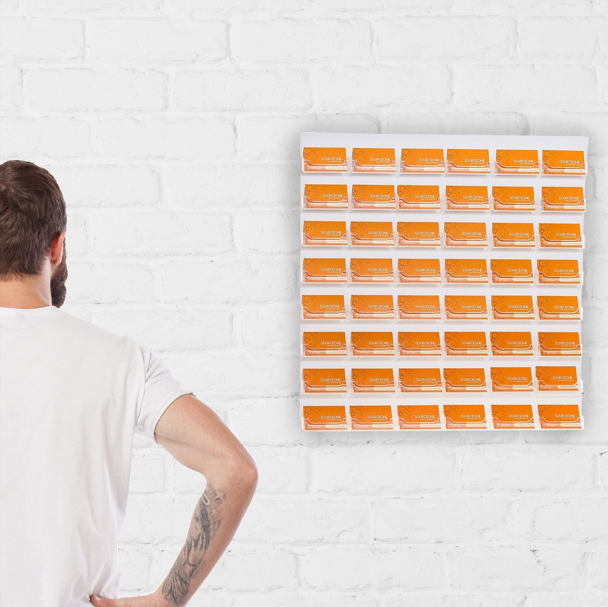 Acrylic 48 Pocket Wall Mount Business Card Holder