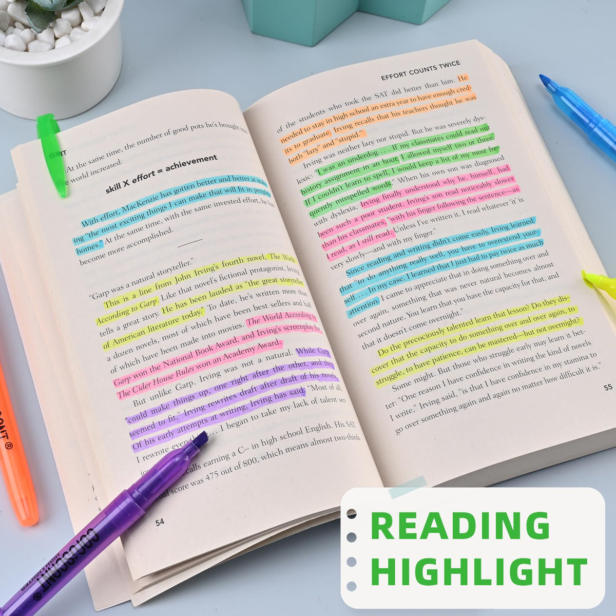 coruscant Highlighter - 100 pack color highlighter, color transparent visible fluorescent pen