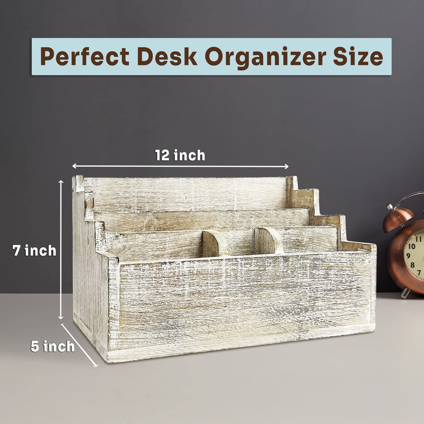 MY VINTAGE FINDS Mail Organizer Countertop Cute Desk Organizer White