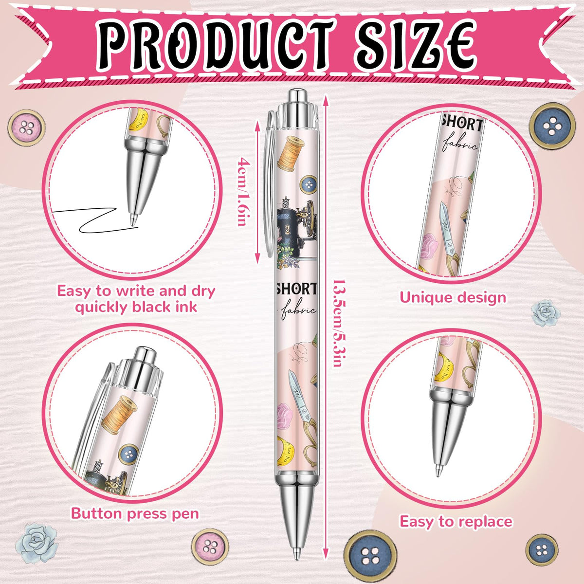 Humyoun 24 Pcs Sewing Pens Quilters Gifts for Sewing Lovers Women Favors