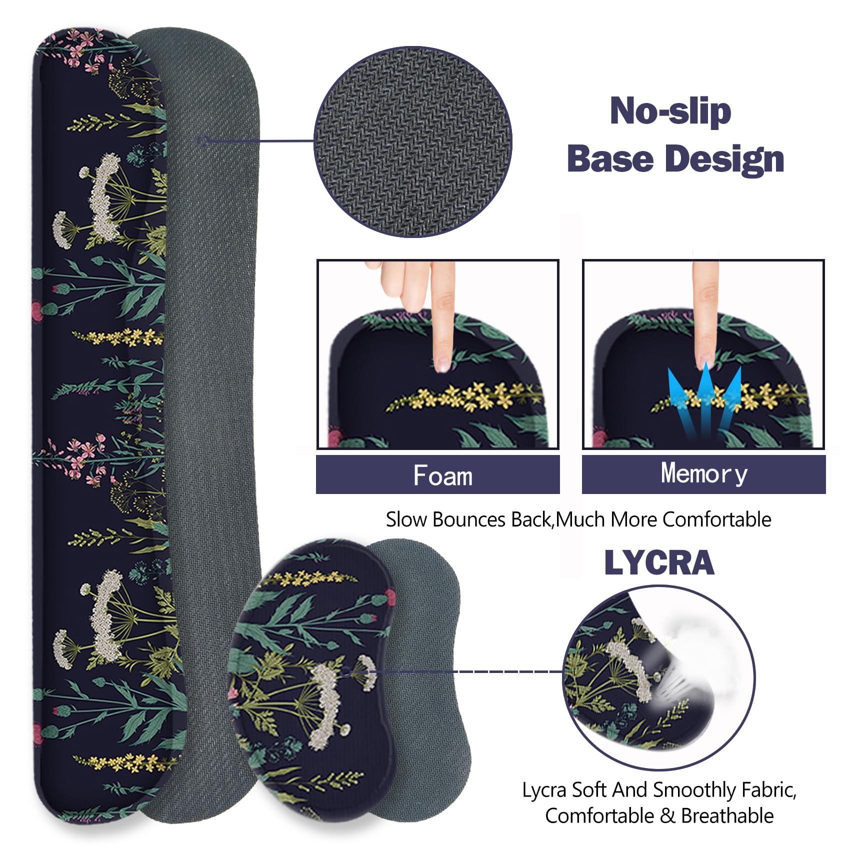 ToLuLu Extended Gaming Mouse Pad, Memory Foam Ergonomic Keyboard Mouse Wrist Rest Support Set