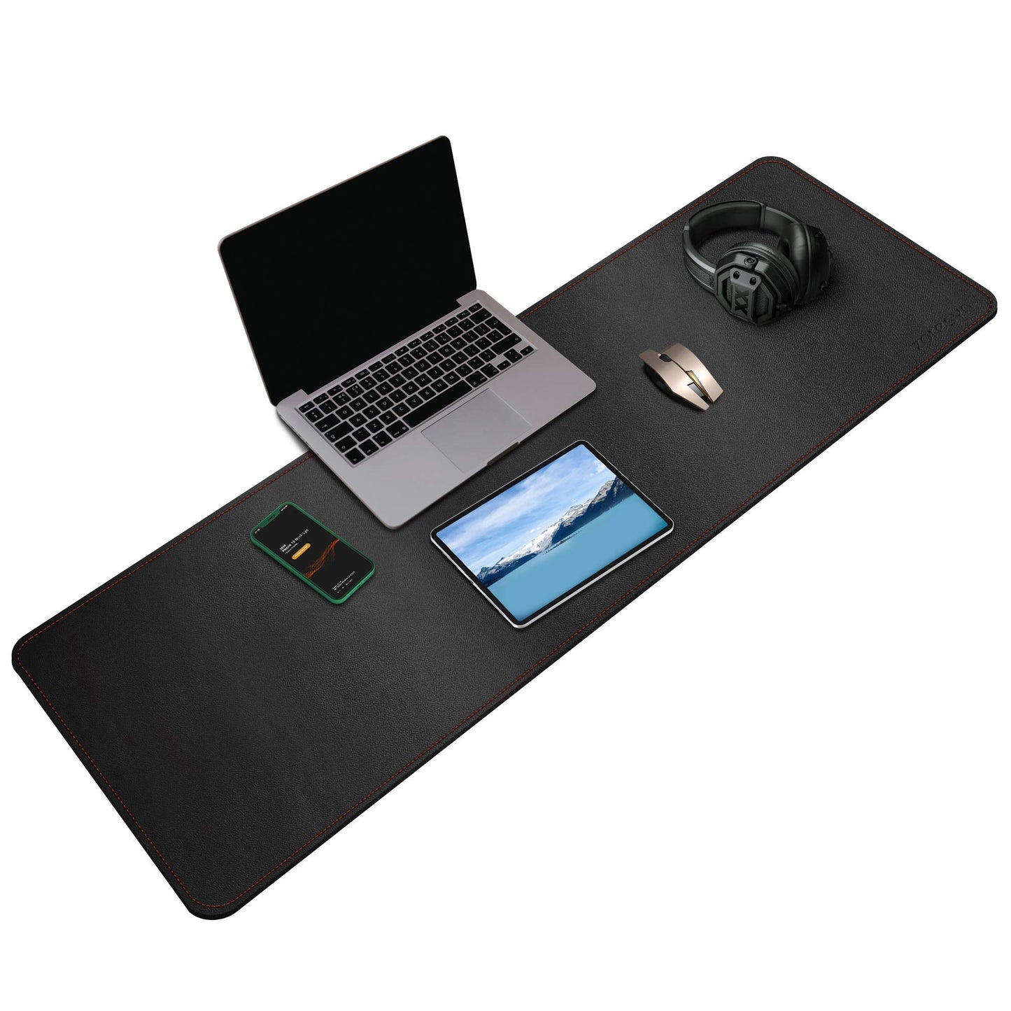 ZORESYN XL Large PU Leather Desk Pad Black, 47.2" x 15.8"