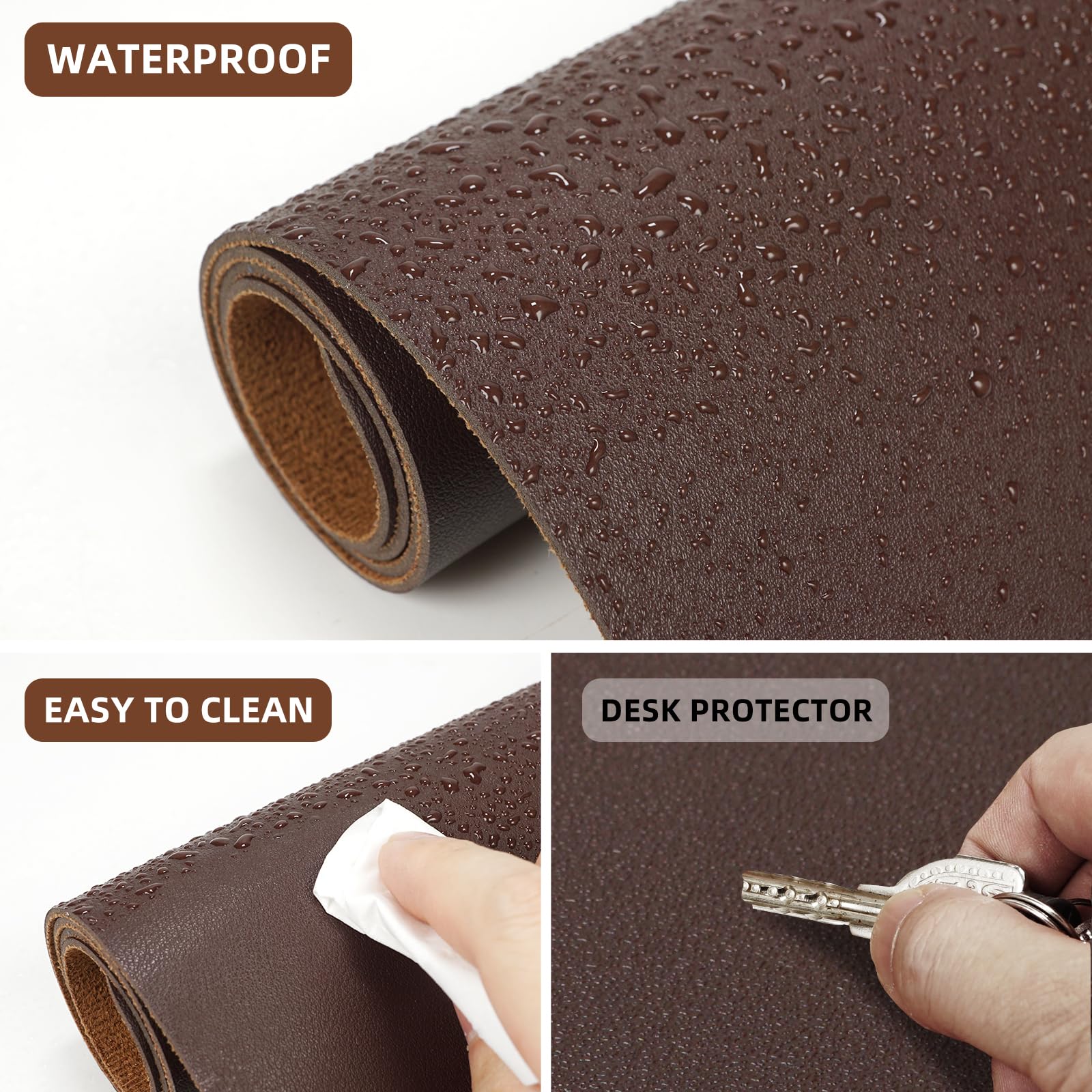 AFIING Cork Desk Mat 47" x 23.6", Dual-Sided Natural Cork & PU Leather Desk Pad, Non-Slip