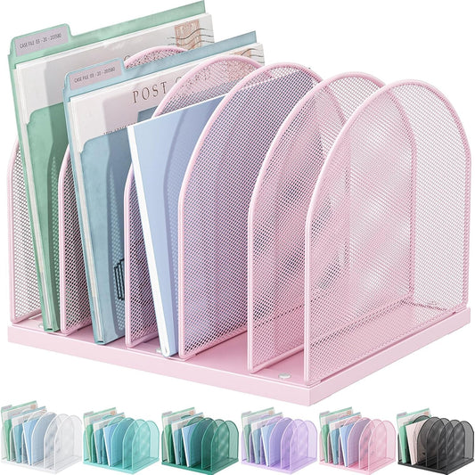 gianotter Desktop File Organizer with 5 Compartments