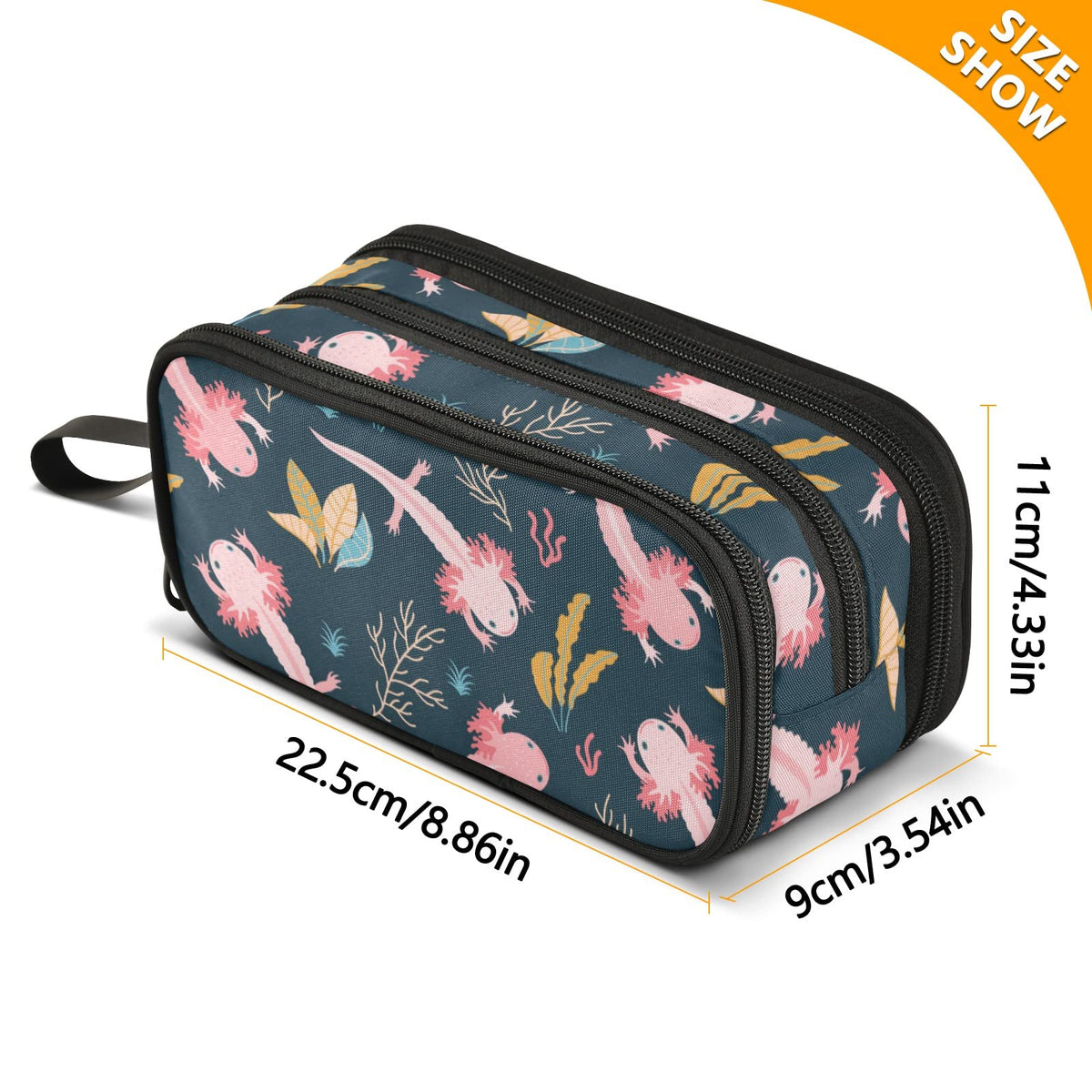 XUWU Cute Axolotl Large Capacity Pencil Case Pencil Pouch Pen Box