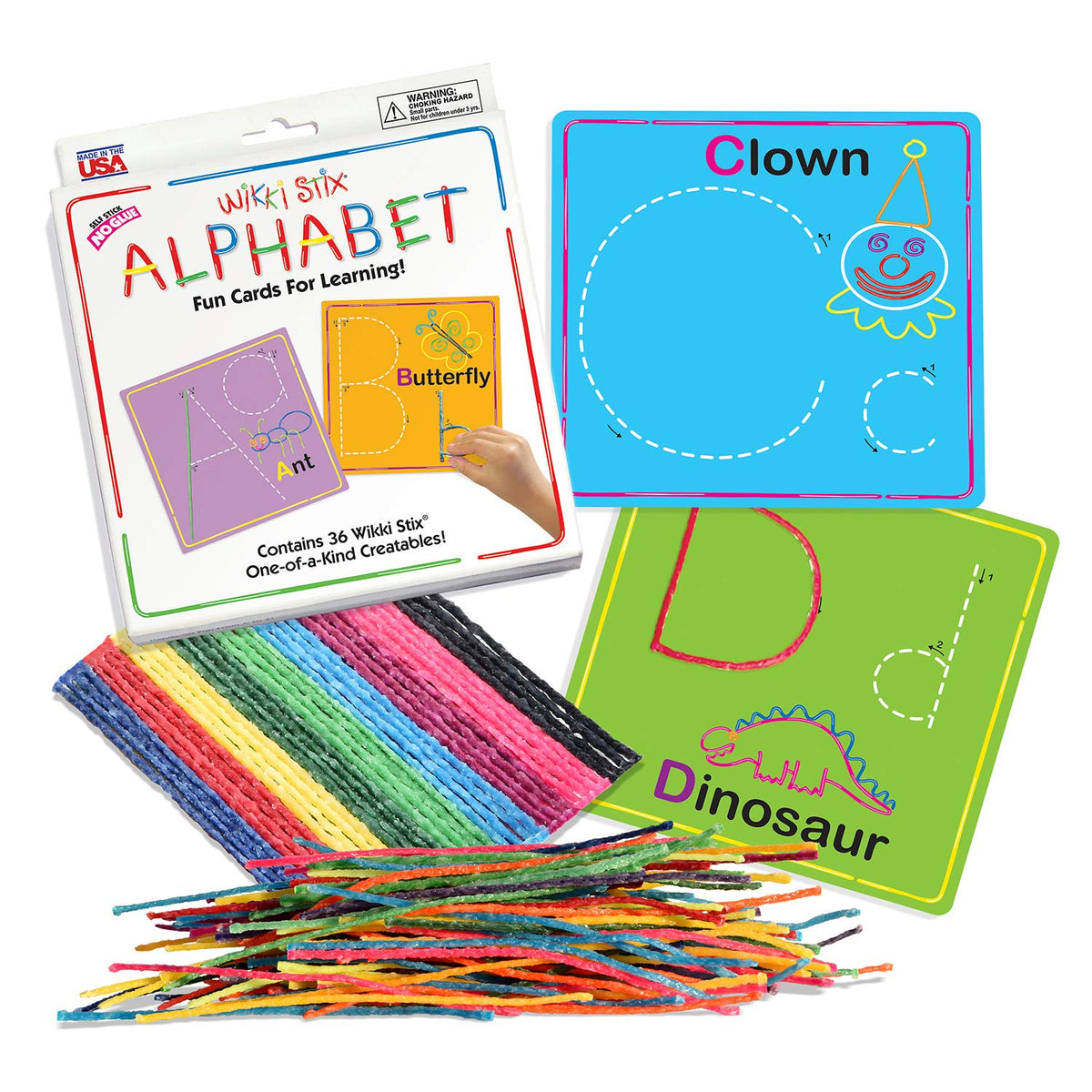 Wikki Stix Alphabet Cards Set – Hands-On ABC Letter Formation Learning Toy for Preschool &