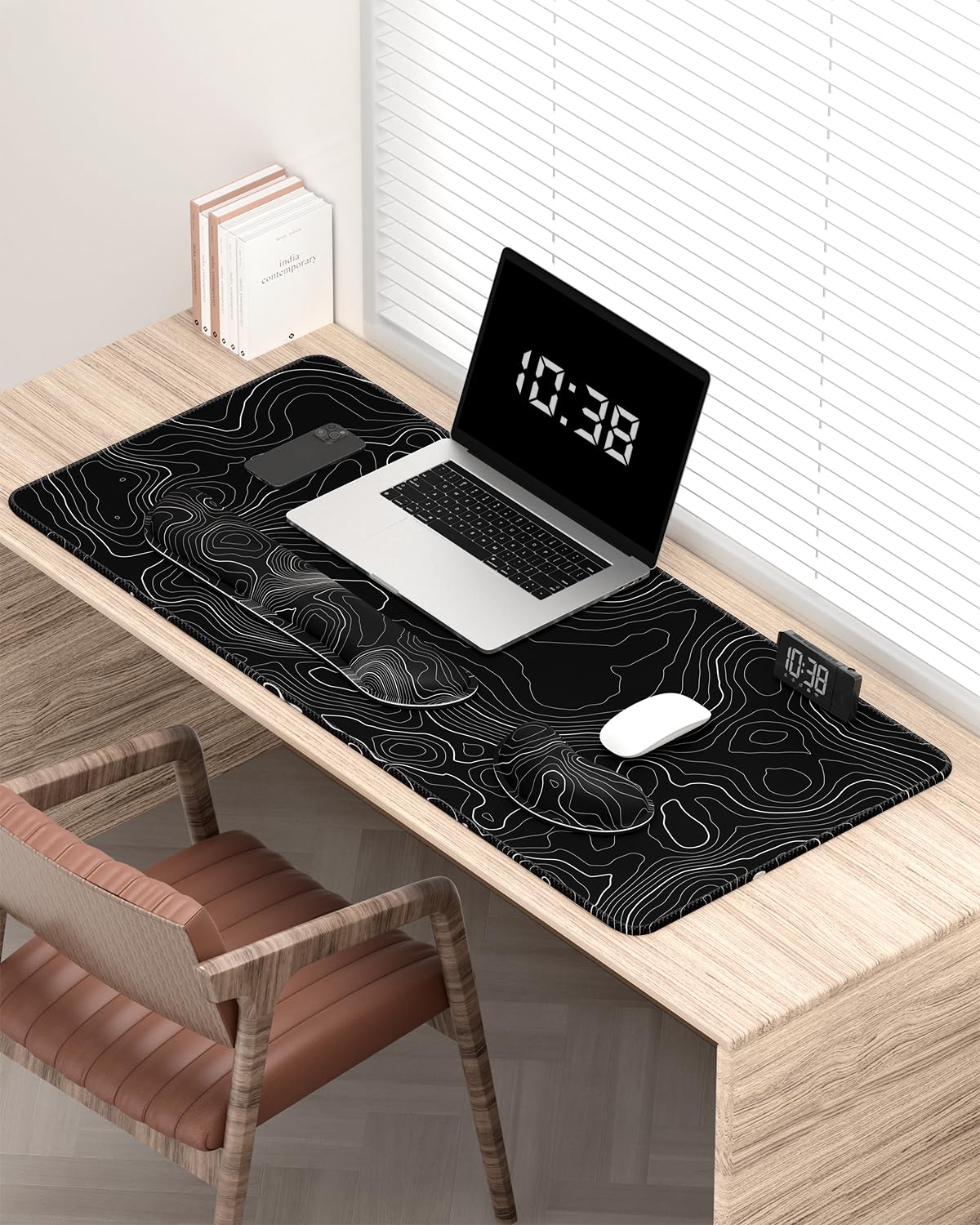 Auhoahsil Large Mouse Pad with Wrist Rests for Keyboard & Mouse, Thick Soft Ergonomic Memory Foam