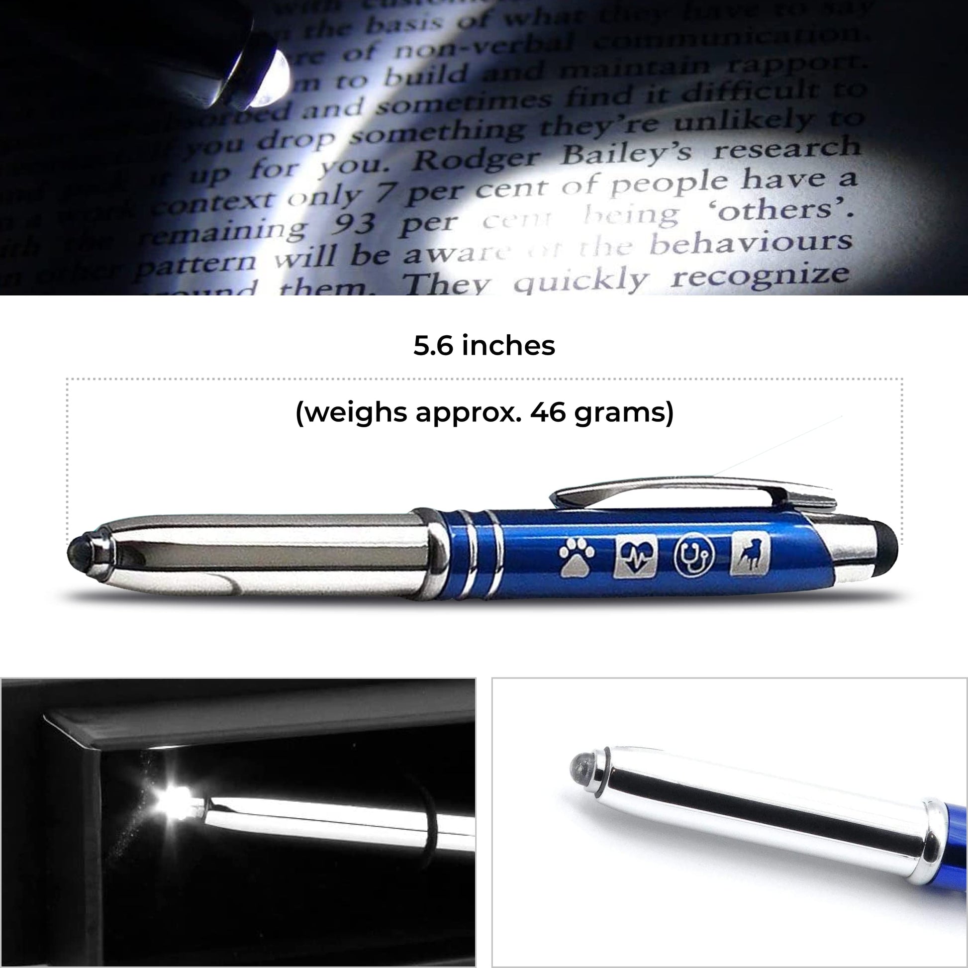 Inkstone Veterinary Engraved Pen Light with Stylus Tip Vet Tech Gifts