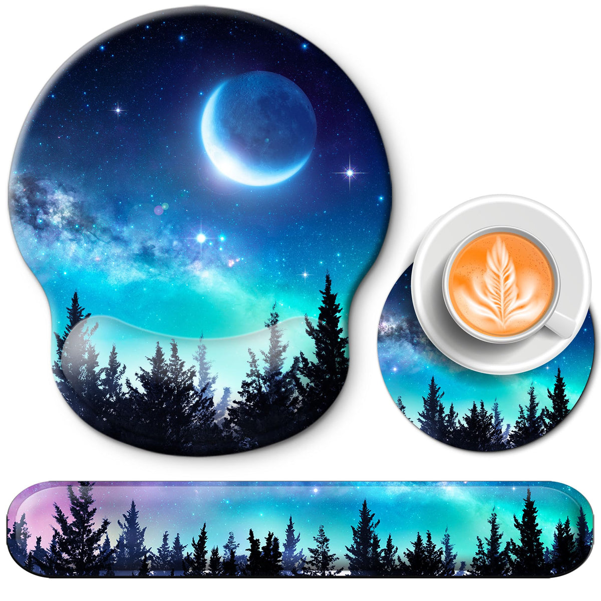 Wiabsi Mouse Pad and Keyboard Wrist Rest Support,Ergonomic Mouse Pad Set
