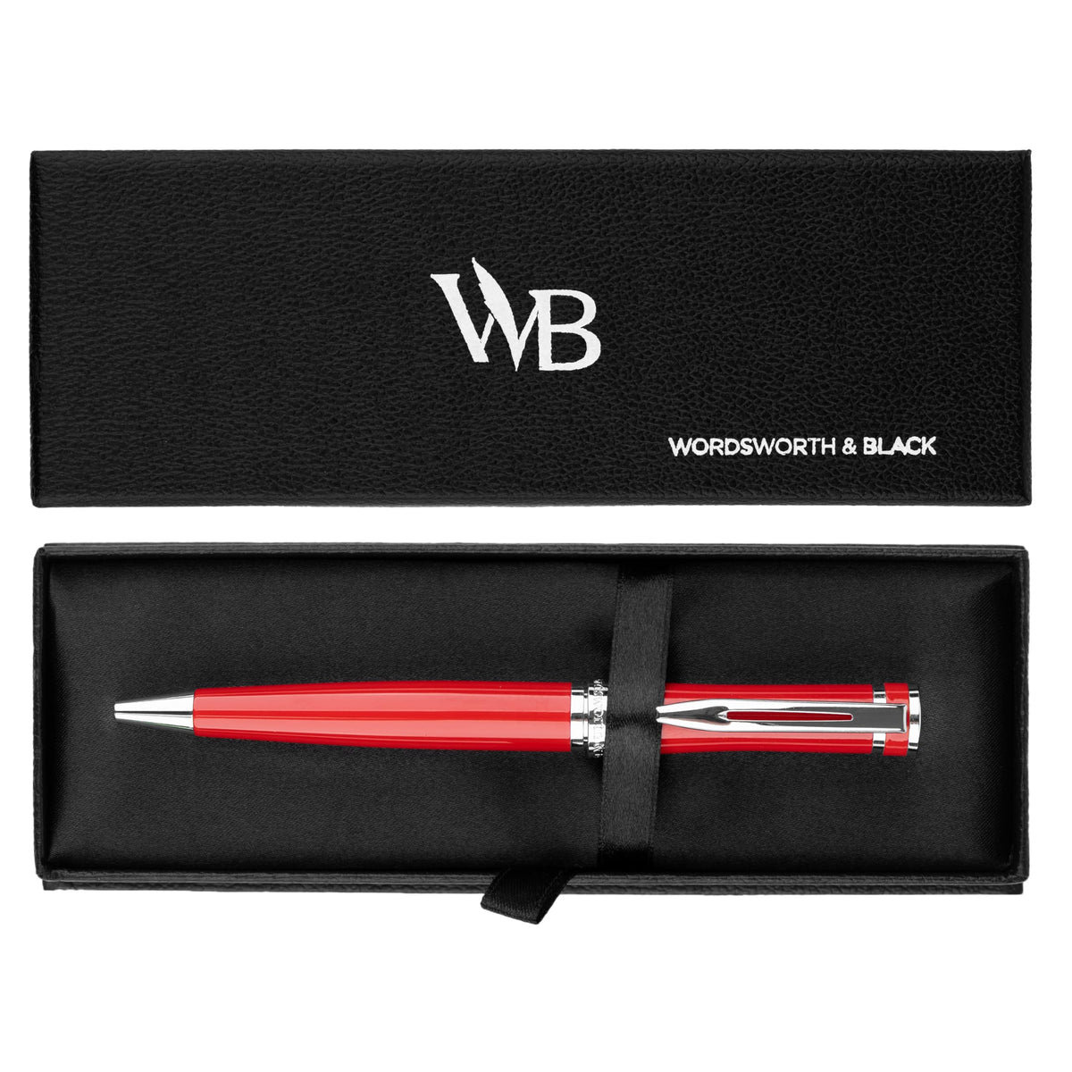 Wordsworth & Black Luxury Refillable Ballpoint Pen Set for Writing, Red