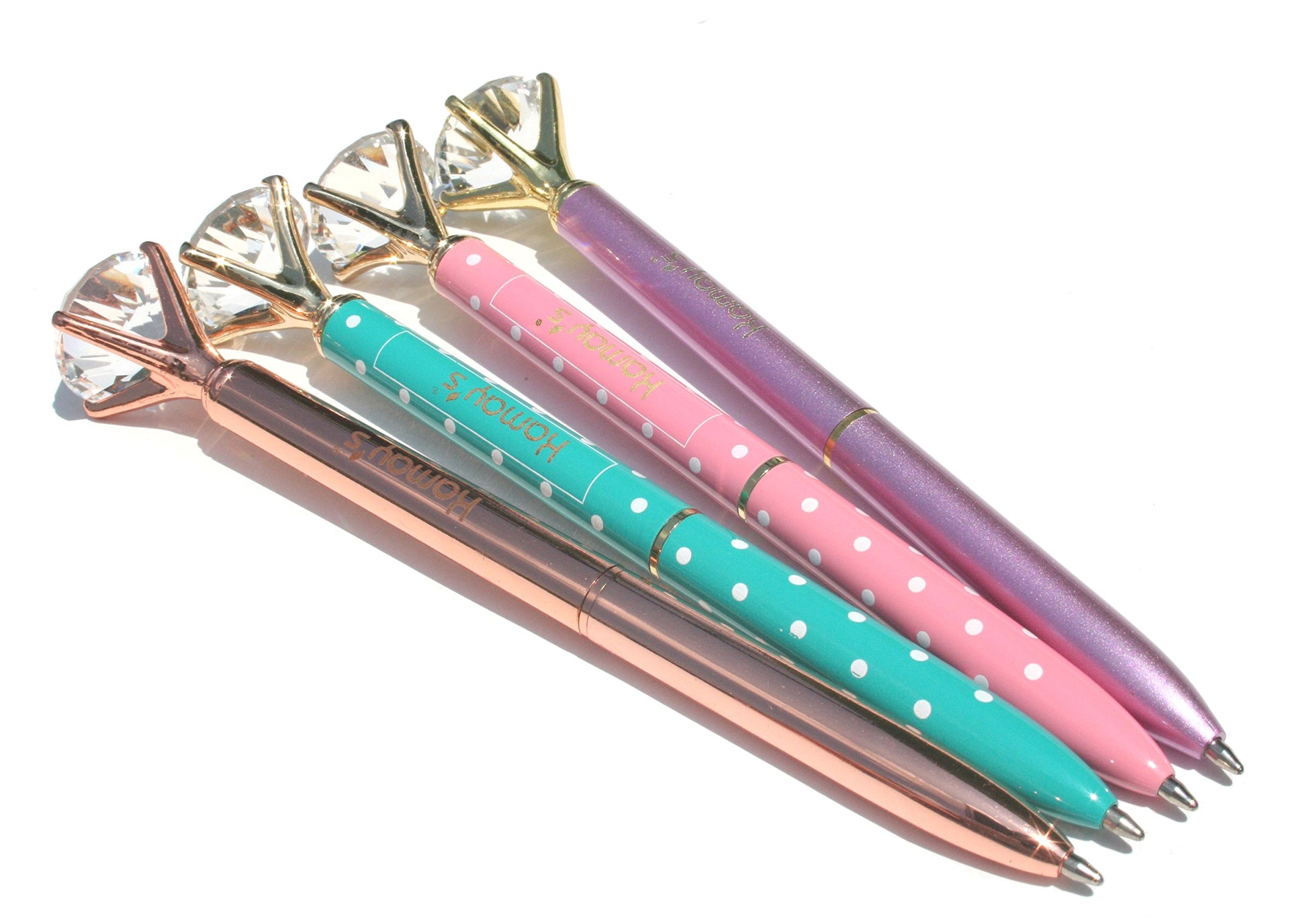 Kamay's 5PCS Diamond Pen Metal Ballpoint Pen with Big Crystal Diamond Funky Design Queen's Scepter
