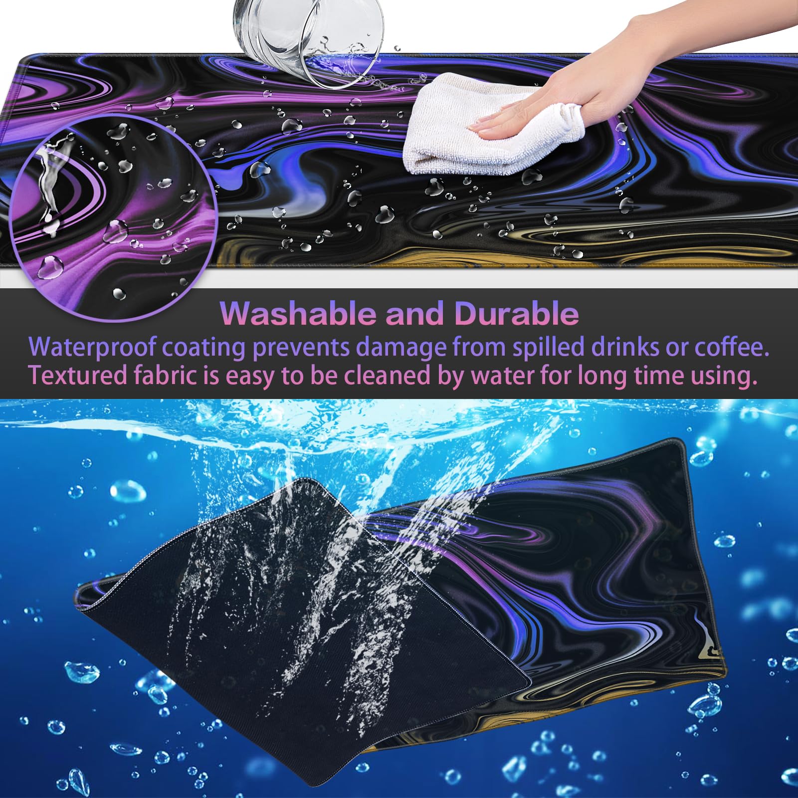Canjoy Gaming Mouse Pad, 35.4x15.7inch Fluid Large Mouse Pads for Desk