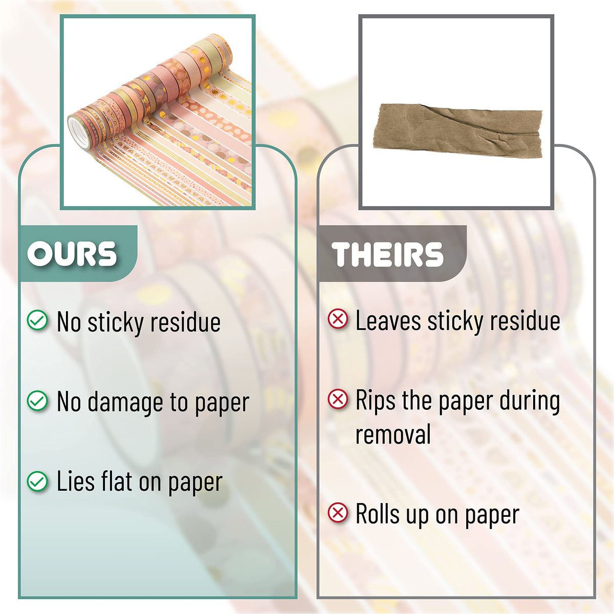 Mr. Pen- Washi Tape Set, 21 Rolls, Assorted Sizes, Boho Design