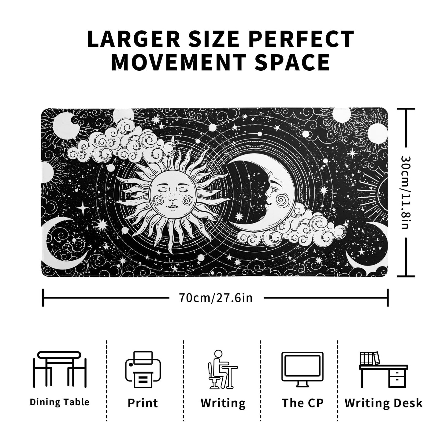 Magic Astrology Extended Big Mouse Pad Large, Gaming Mouse Pad Desk Pad,27.6x11.8 Inch Long