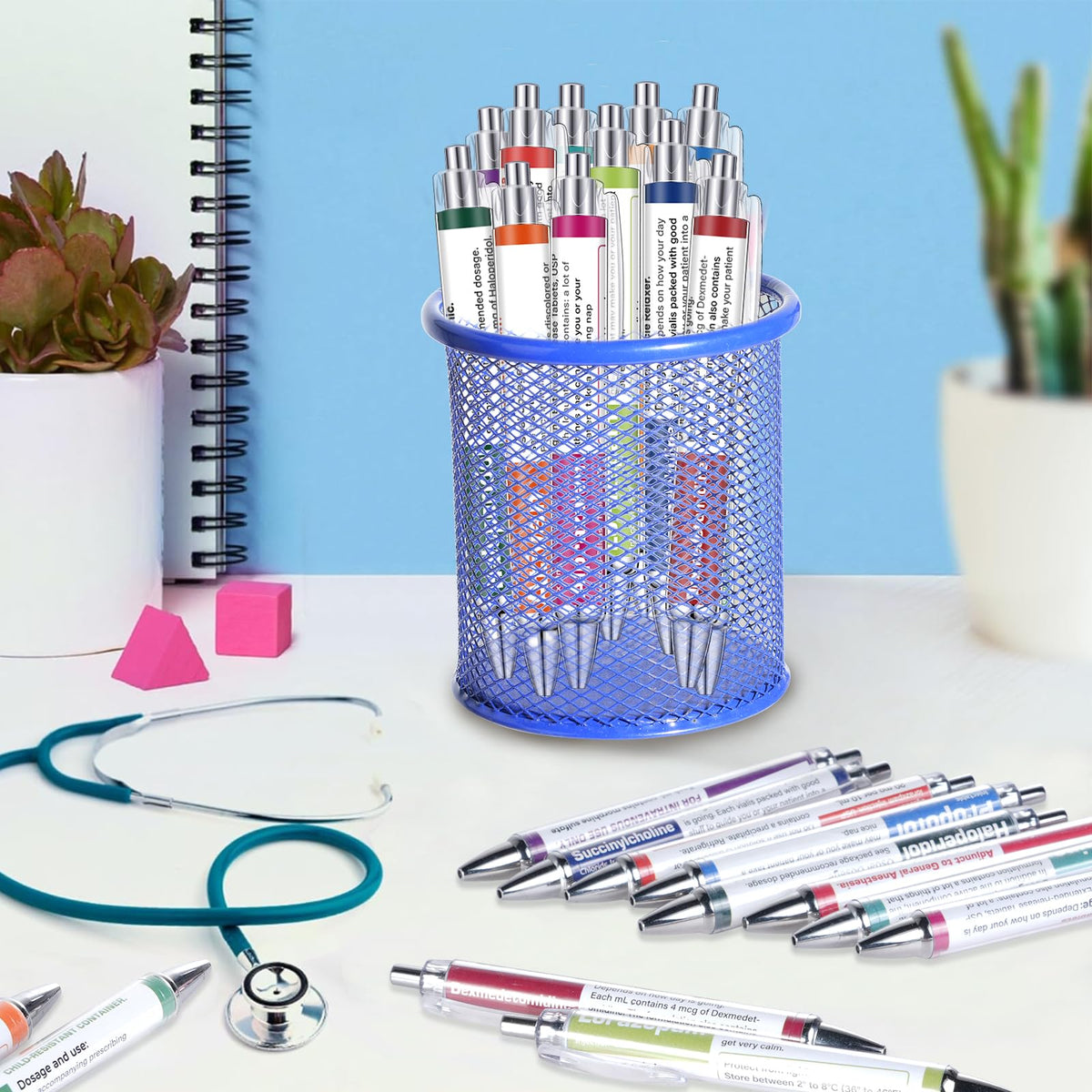 48 Pcs Pharmacy Pens Gifts for Nurse Pharmacist, Funny Drug Retractable Ballpoint Pens, Nurses Week