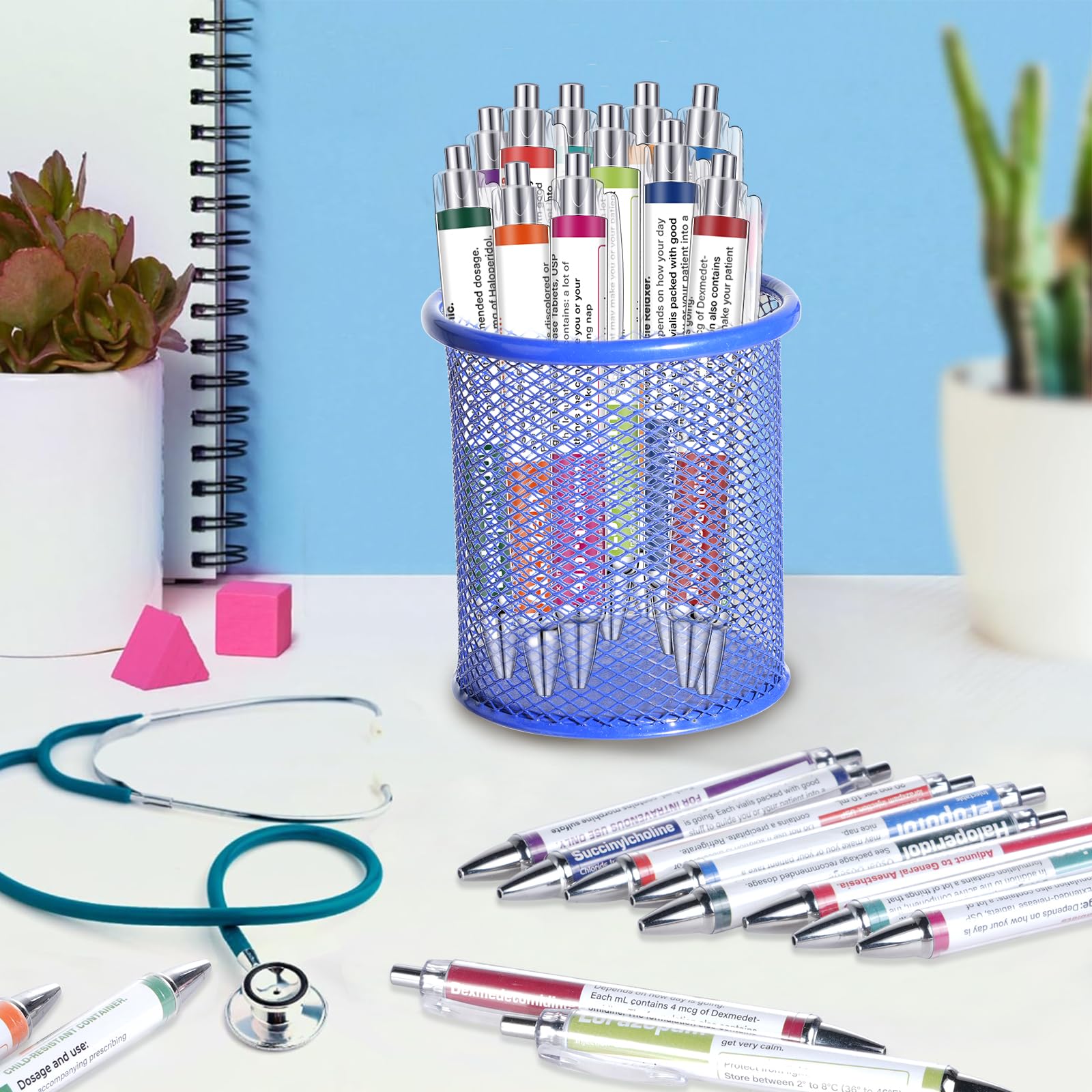 48 Pcs Pharmacy Pens Gifts for Nurse Pharmacist, Funny Drug Retractable Ballpoint Pens, Nurses Week
