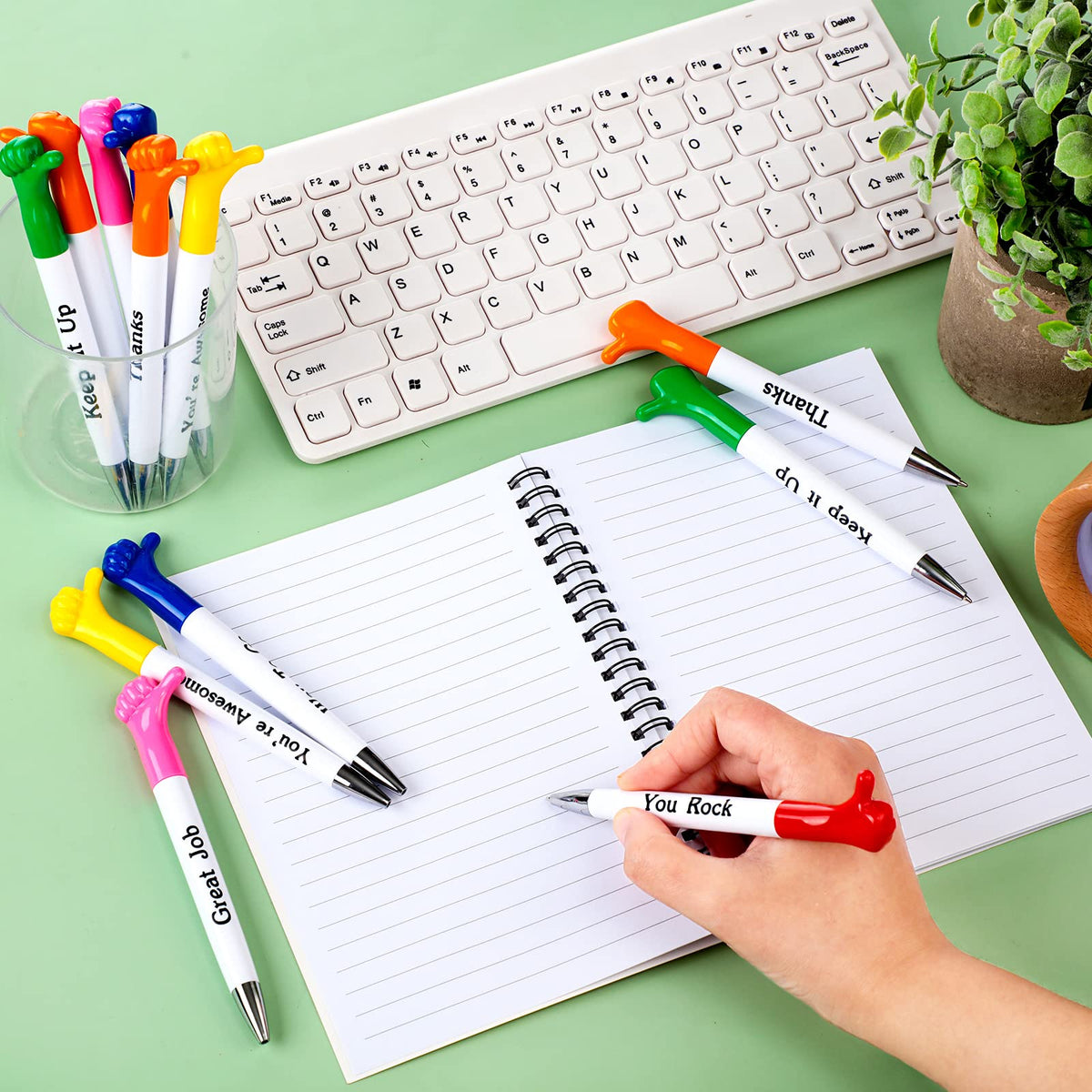 Woanger 180 Pieces Thank You Pens Thumb up Pens Employee Appreciation Gifts