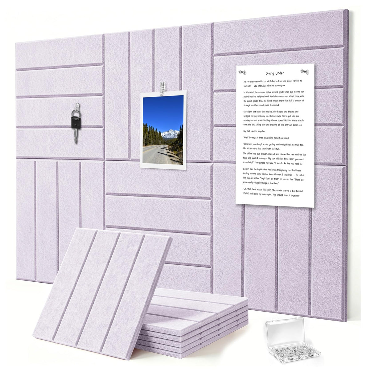 G Gamit 0.47" Thick Felt Wall Tiles 36"x24" Cork Board Alternative 6 Pack 11.81"x11.81"Felt