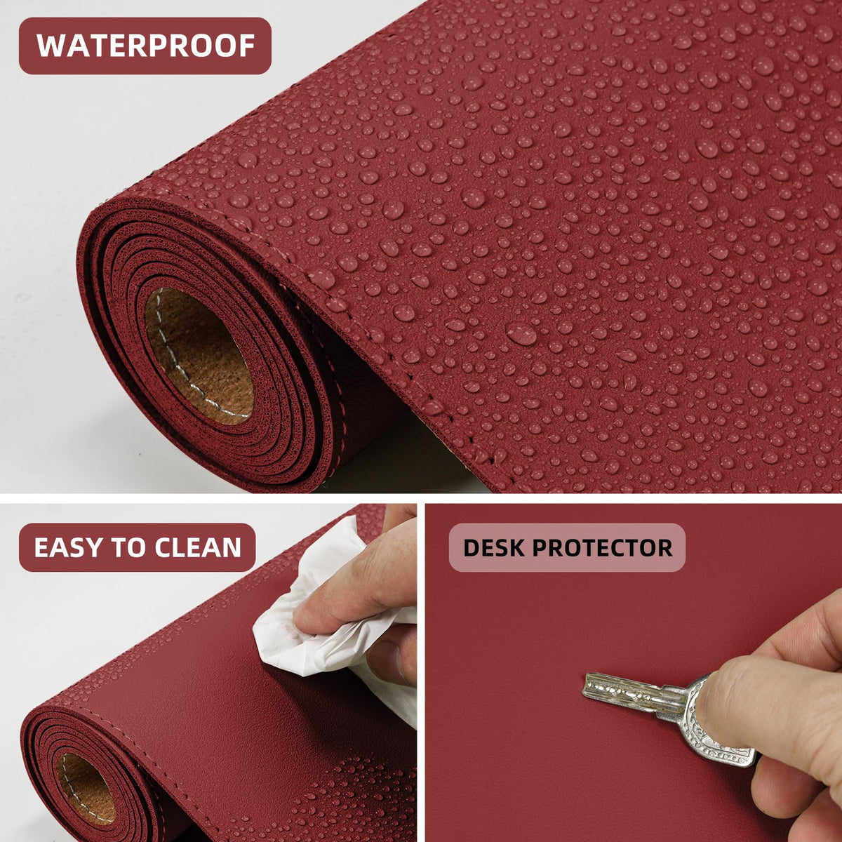 AFIING Cork Desk Mat 47" x 23.6", Dual-Sided Natural Cork & PU Leather Desk Pad, Non-Slip