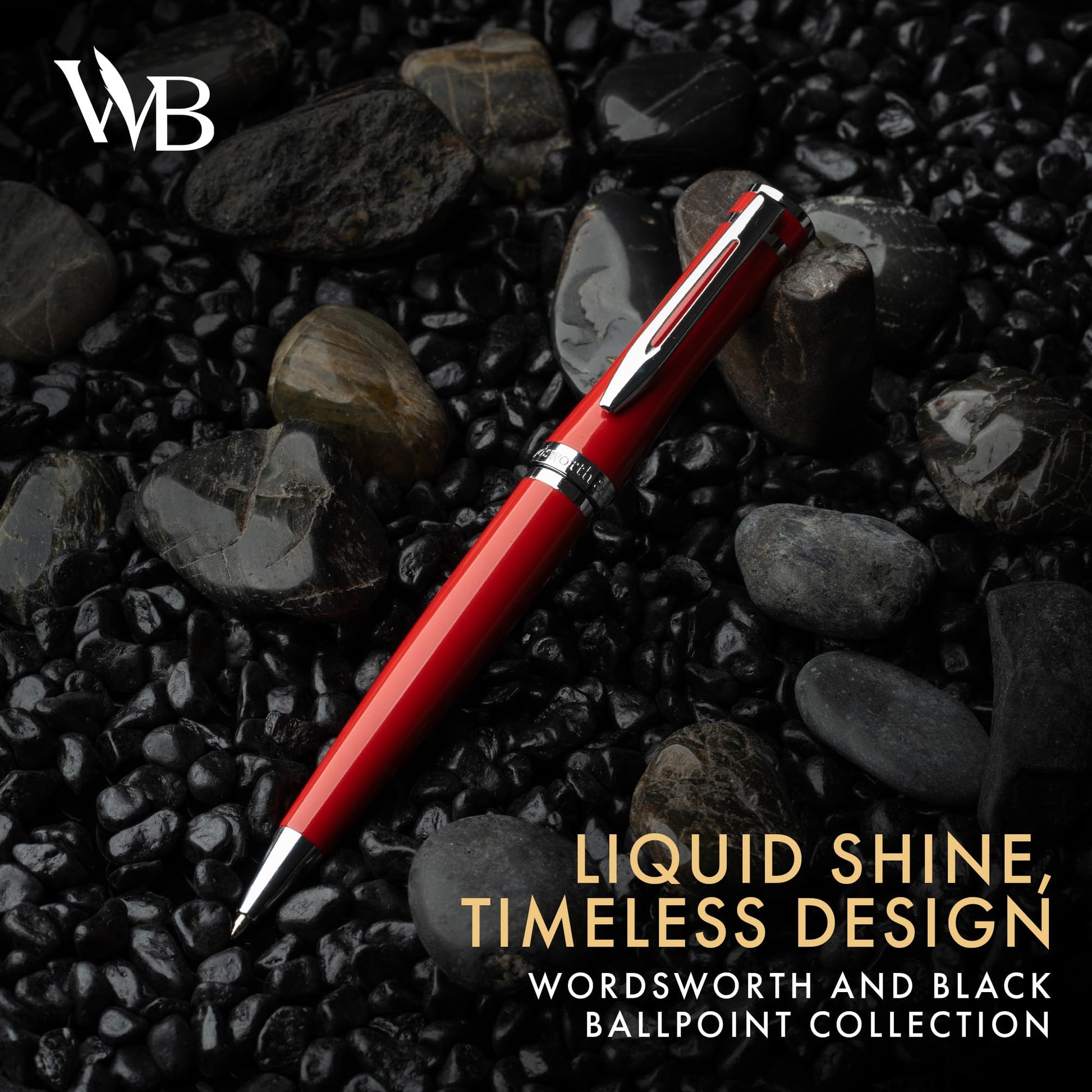 Wordsworth & Black Luxury Refillable Ballpoint Pen Set for Writing, Red