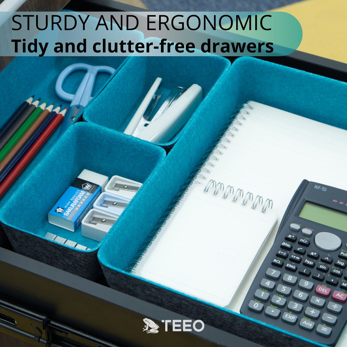 Teeo - Desk Organizer Drawer - Makeup Drawer Organizer Trays - Bathroom Drawer Organizer - Small