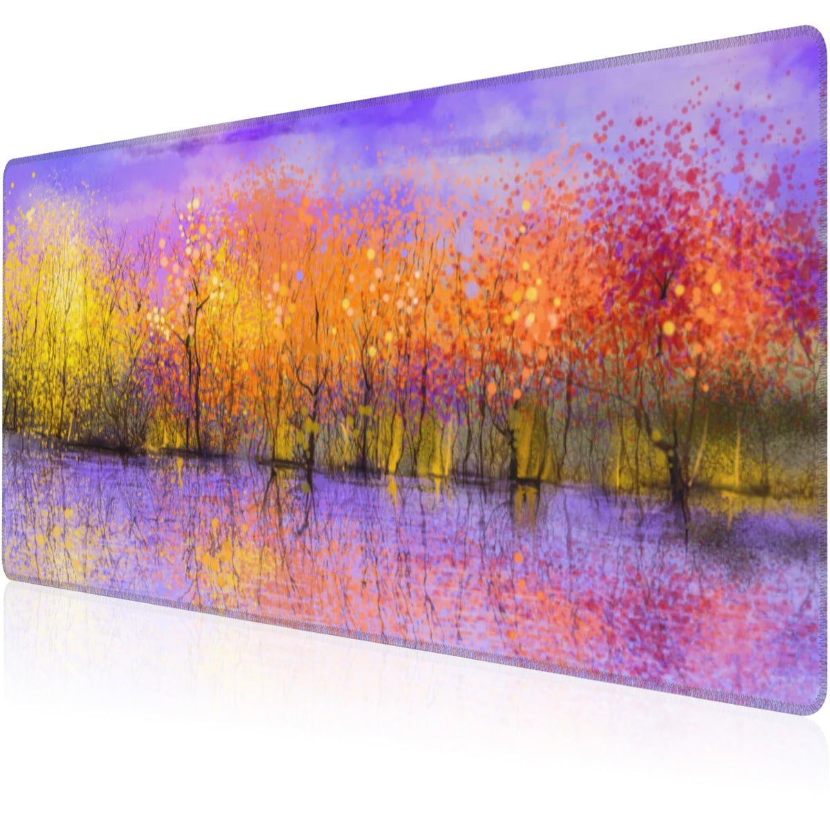 Mouse Pad, Large Colorful Autumn Trees Desk Mat, Extended Non-Slip Gaming Keyboard Mousepad Desk