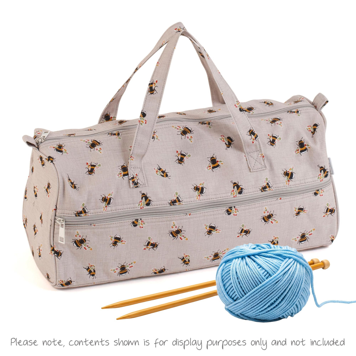 Hobby Gift Knitting Bag Large Yarn Storage Bag with Zippered Compartments for Knitting Needles