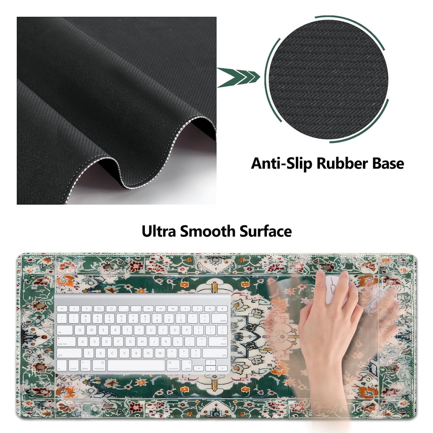 AIMSA Desk Mat Set, Large Mouse Pad + Mouse Wrist Rest + Keyboard Wrist Support + Coaster, 4in1 Rug