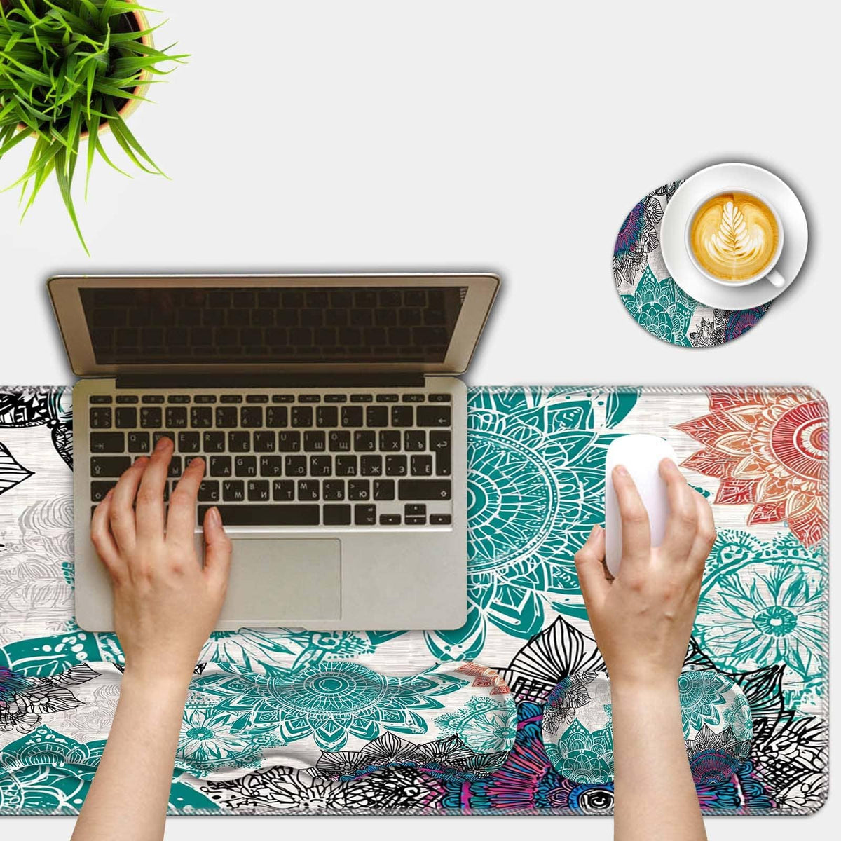 FGDRFGRW Mouse Pad Set,(31.5×11.8 in) Desk Pad + Keyboard Wrist Rest Support + Mouse Wrist Rest +